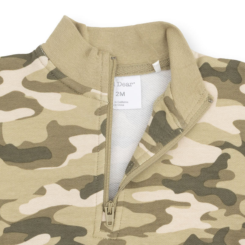 Angel Dear Camo French Terry Half Zip Sweatshirt & Jogger Pant Set