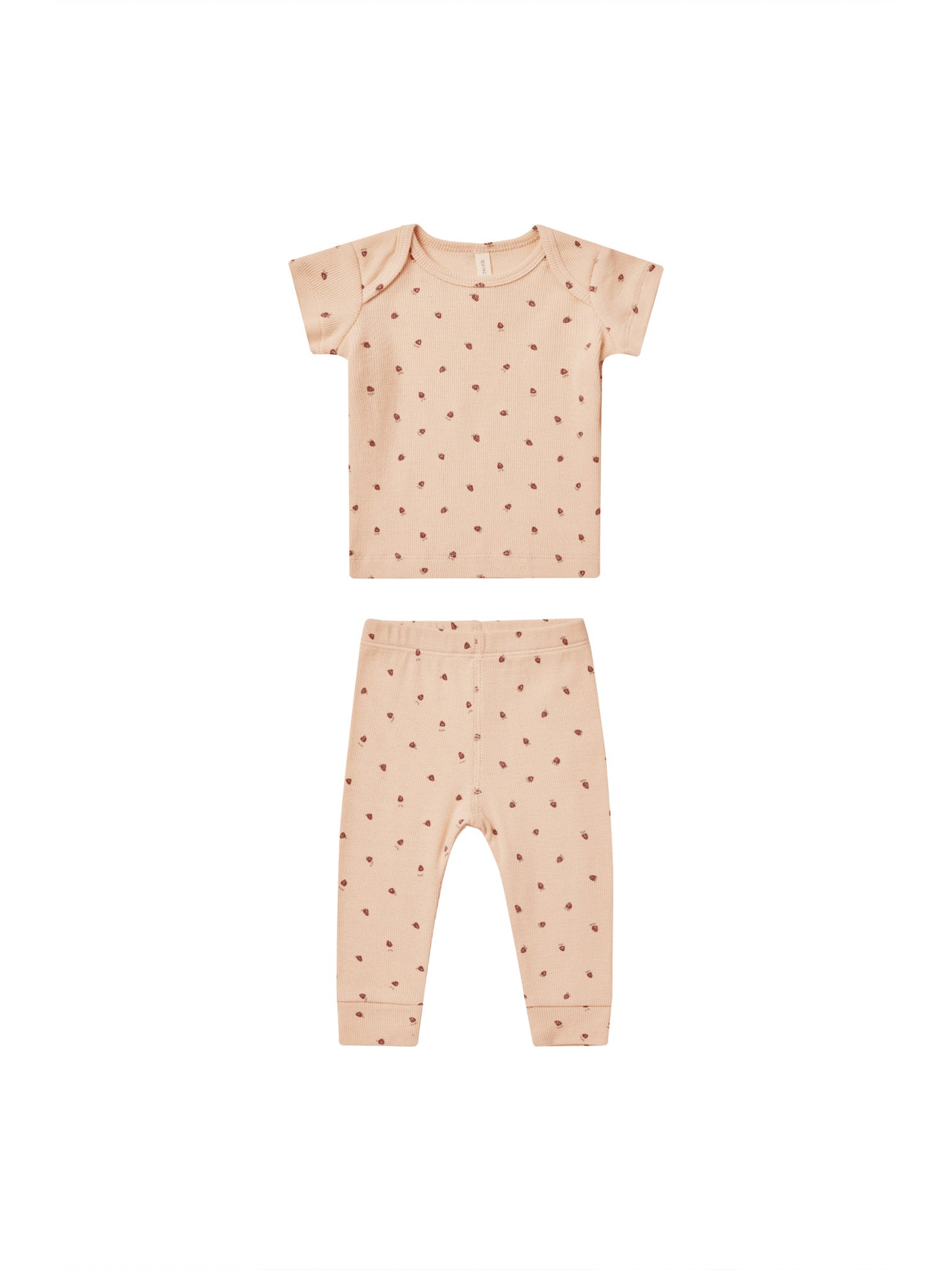 Ribbed Short Sleeve Tee + Legging Set - Strawberries - Twinkle Twinkle Little One