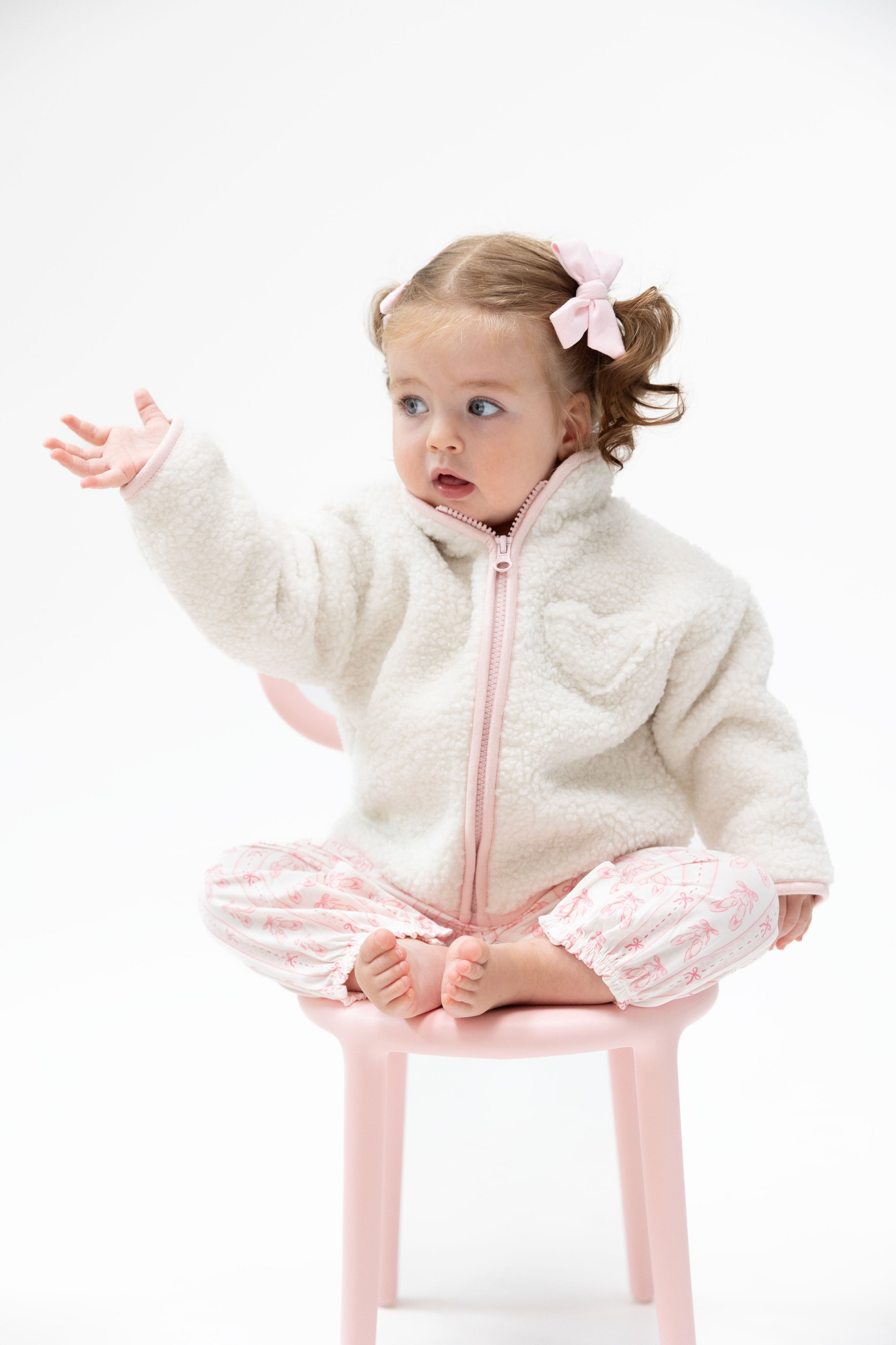 Angel Dear Sherpa Zip Jacket With Lining Pink