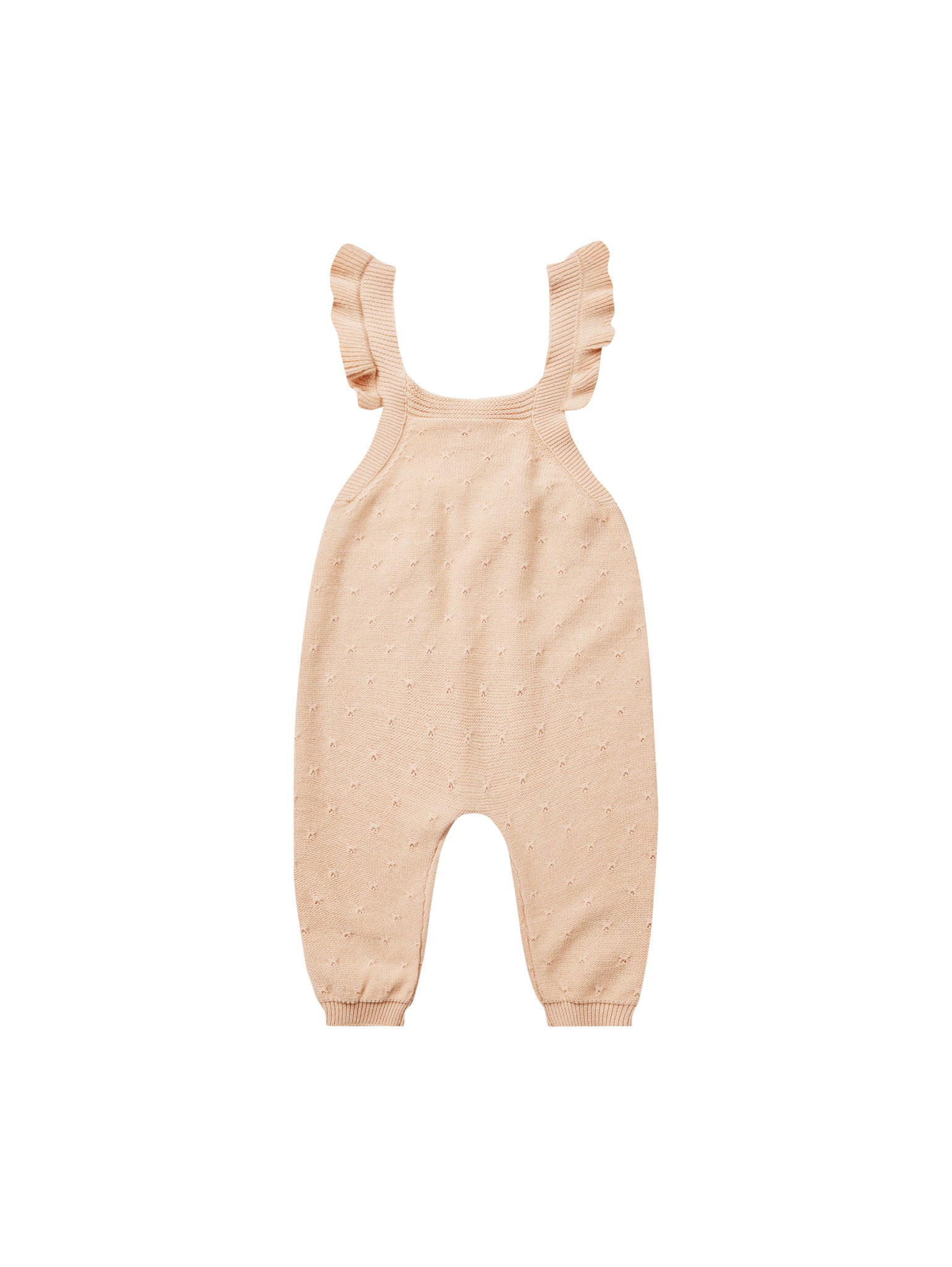 Pointelle Knit Overalls - Shell - Twinkle Twinkle Little One