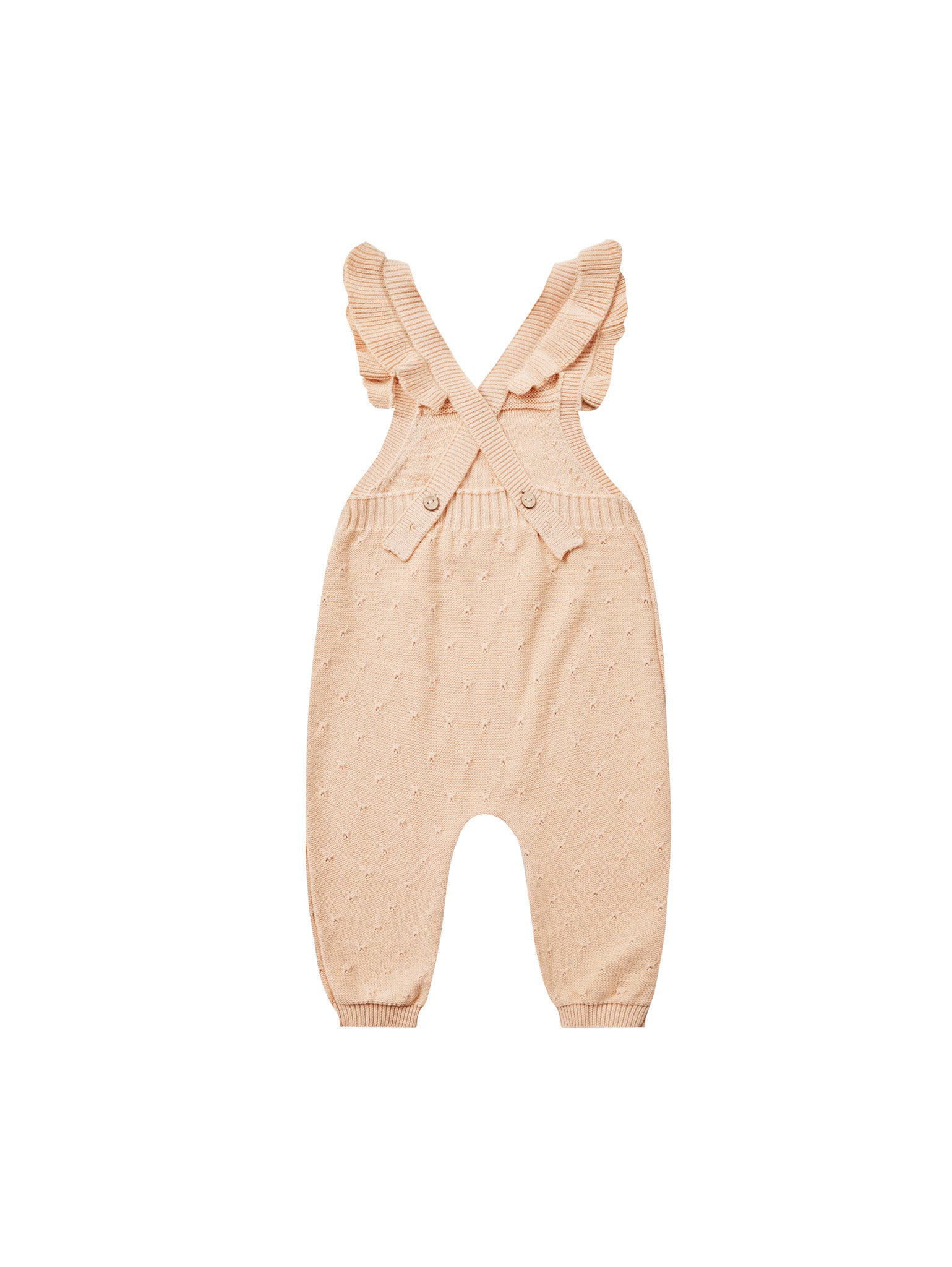 Pointelle Knit Overalls - Shell - Twinkle Twinkle Little One