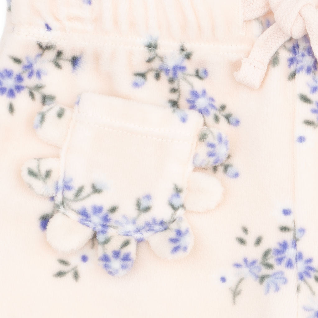 Angel Dear Sweet Hanna Floral Velour Oversized Sweatshirt and Wide Leg Pant