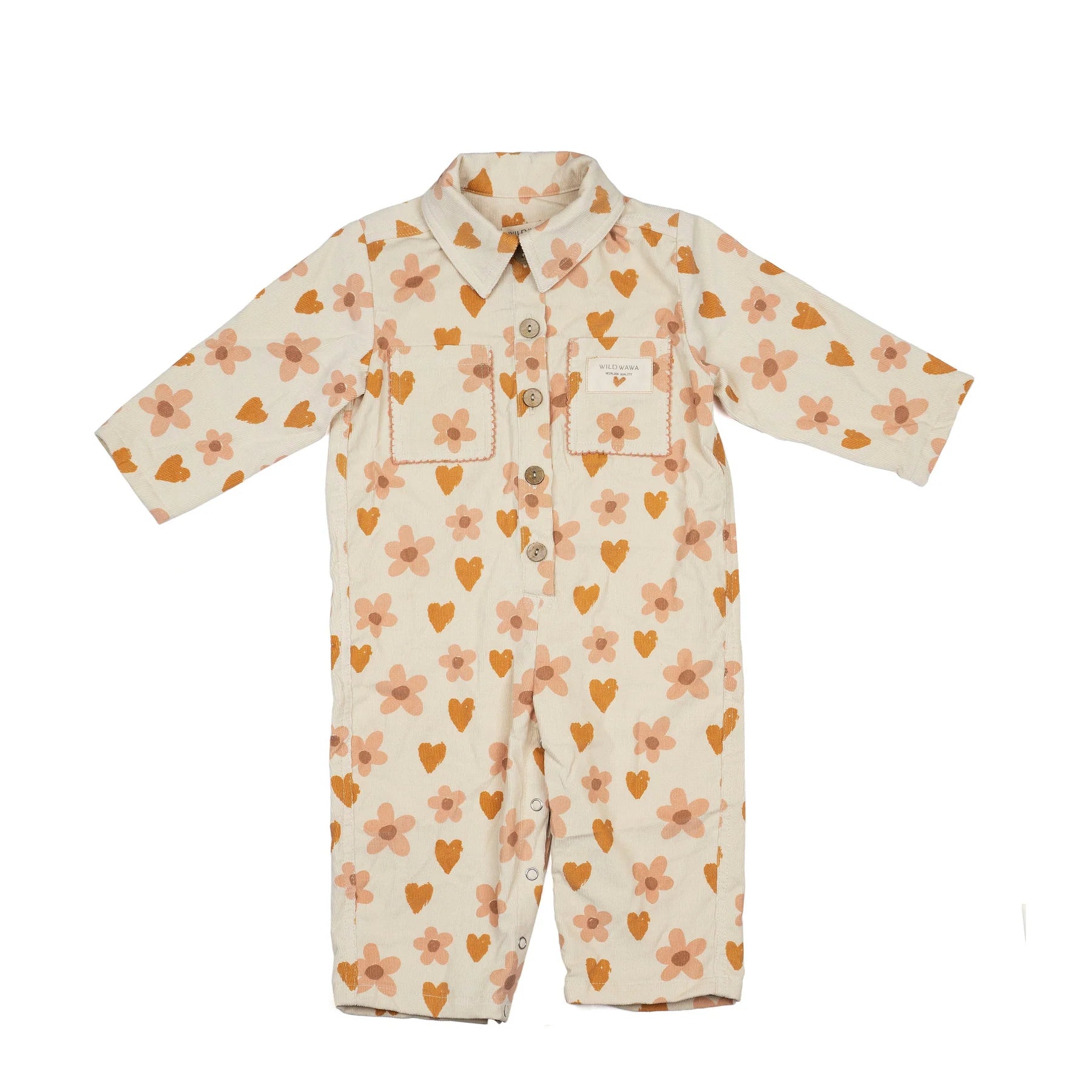 Rose Hearts Button Jumpsuit - Twinkle Twinkle Little One