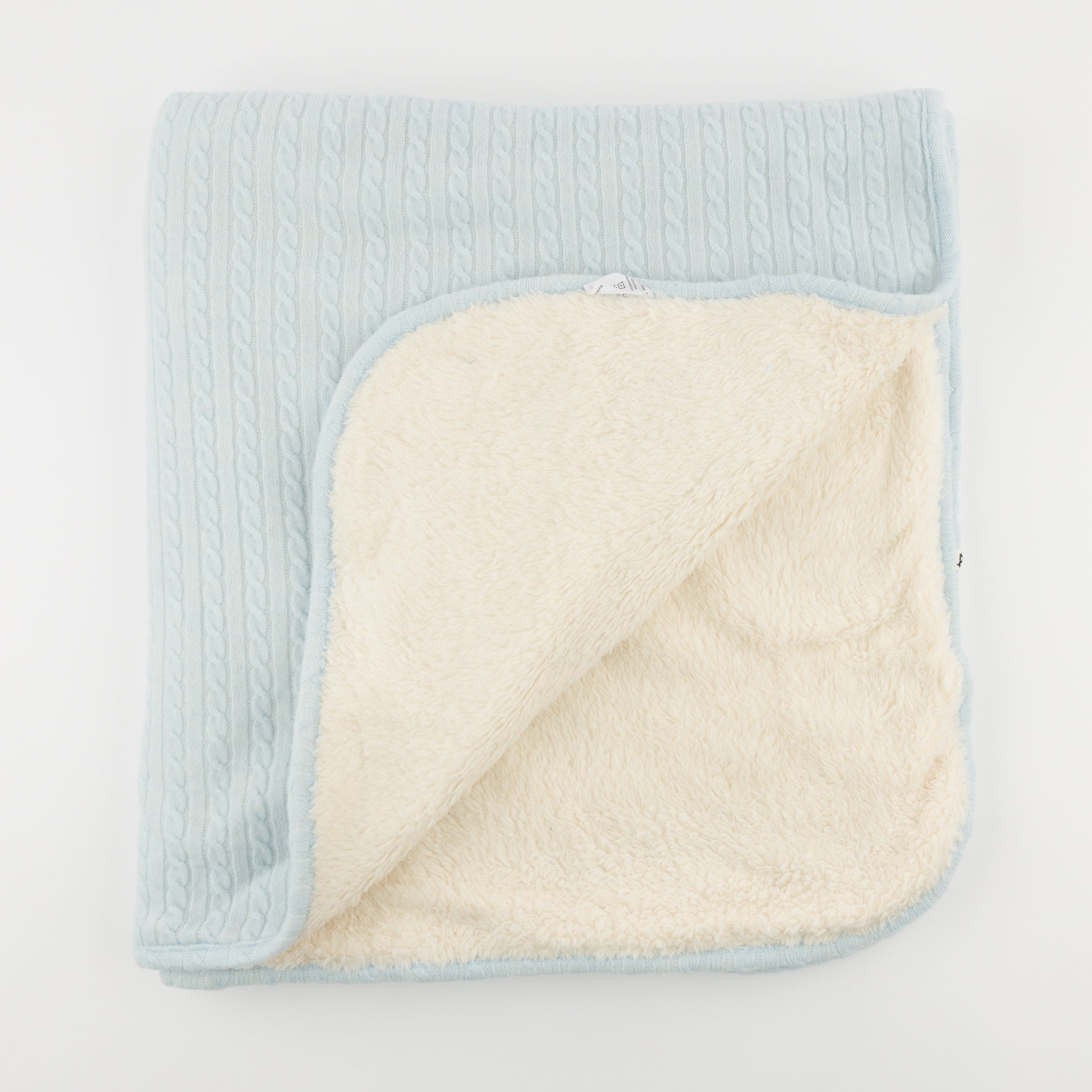 Cable Knit Snowdrift Blanket - Sky Blue