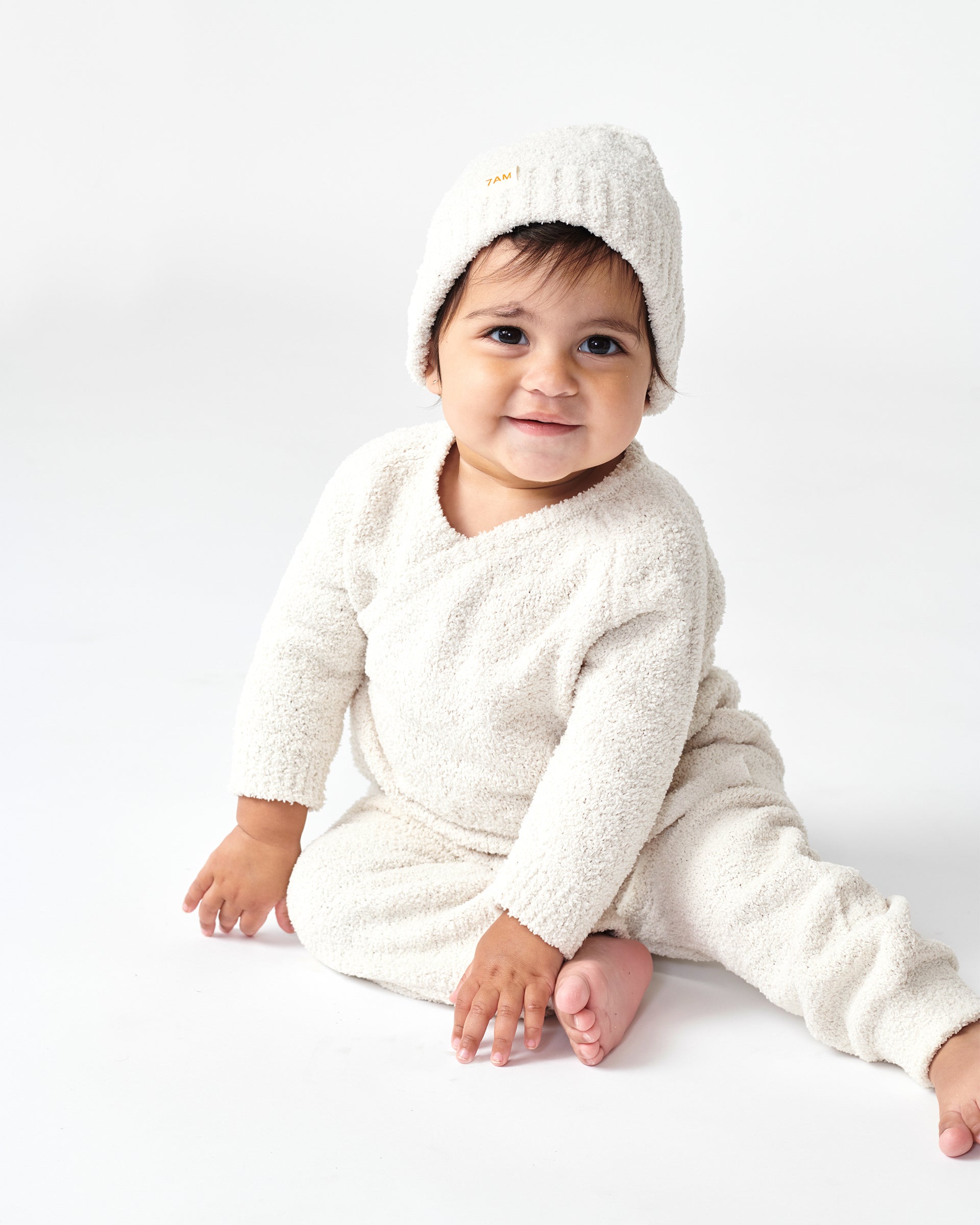 7 A.M. Enfant Fuzzy Wrap Top - Ecru - Twinkle Twinkle Little One