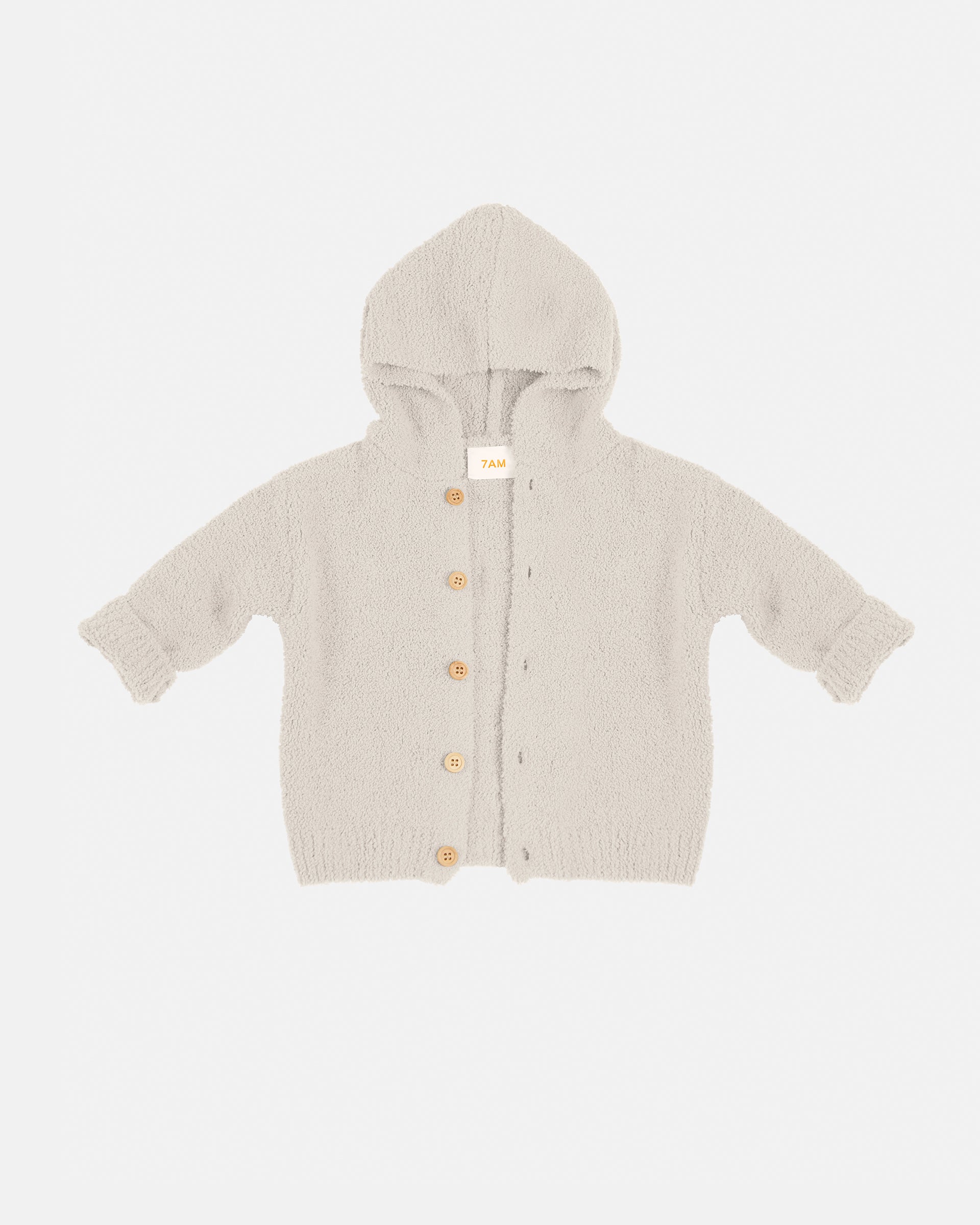 7 A.M. Enfant Fuzzy Hooded Cardigan - Ecru - Twinkle Twinkle Little One