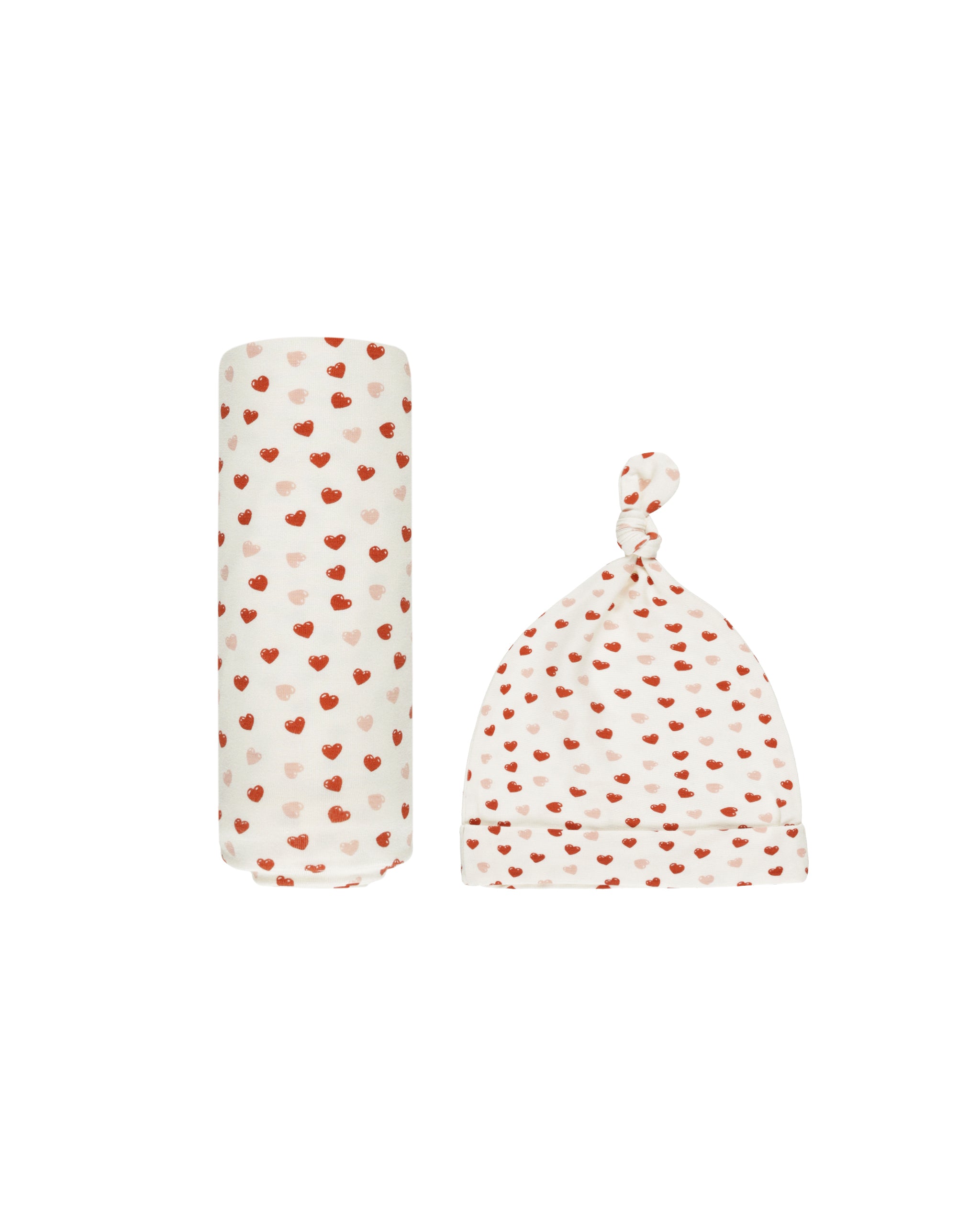 Bamboo Swaddle & Knotted Hat - Valentines - Twinkle Twinkle Little One