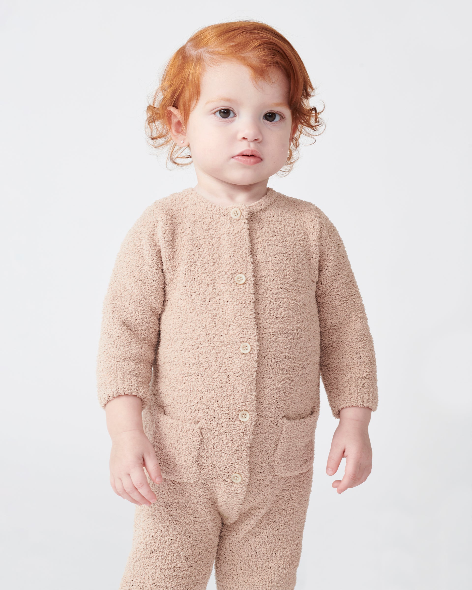 7 A.M. Enfant Fuzzy Long Sleve Romper - Pecan - Twinkle Twinkle Little One