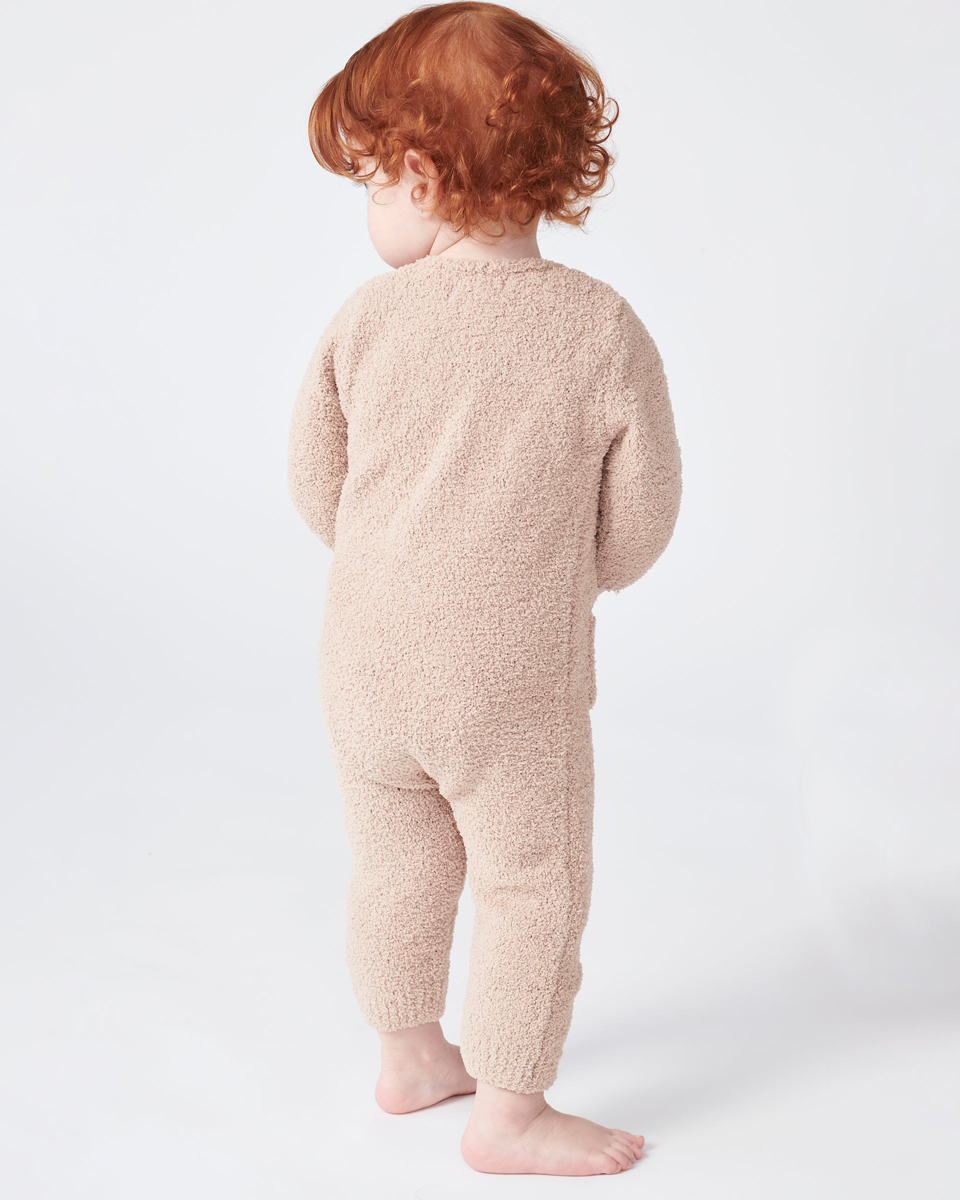 7 A.M. Enfant Fuzzy Long Sleve Romper - Pecan - Twinkle Twinkle Little One
