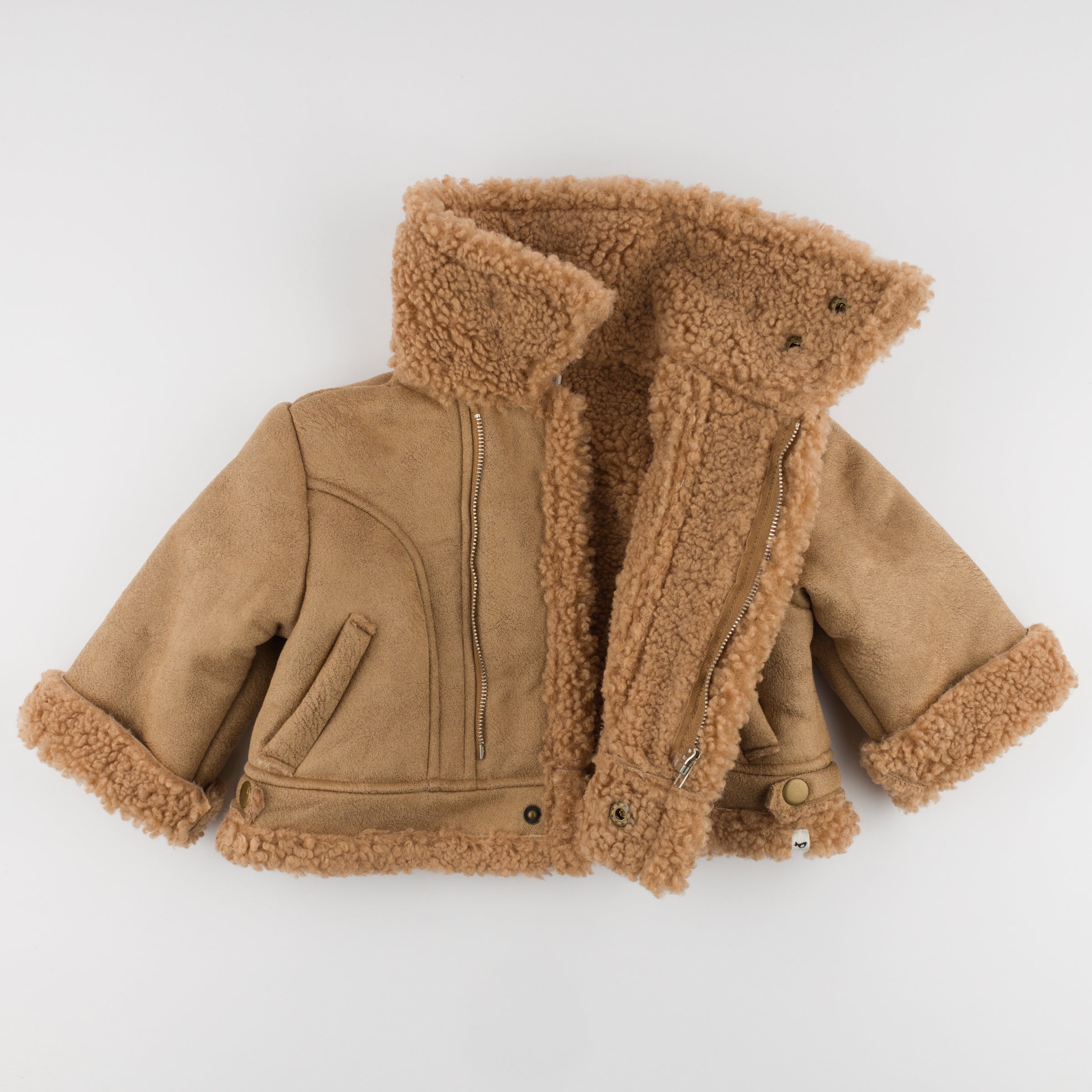 Sherpa Aviator Jacket - Camel - Twinkle Twinkle Little One