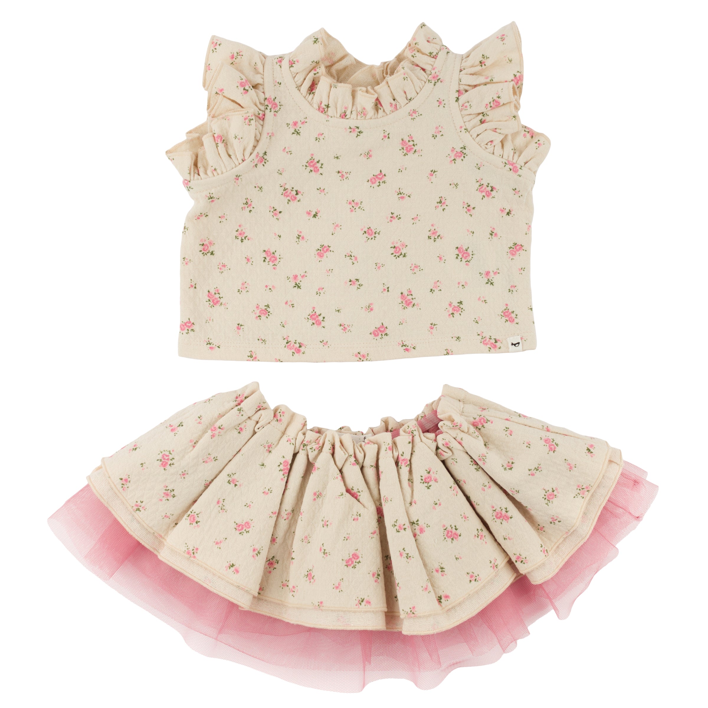 Lola Top & Tutu Skirt Set - Rose Bouquet - Rose - Twinkle Twinkle Little One