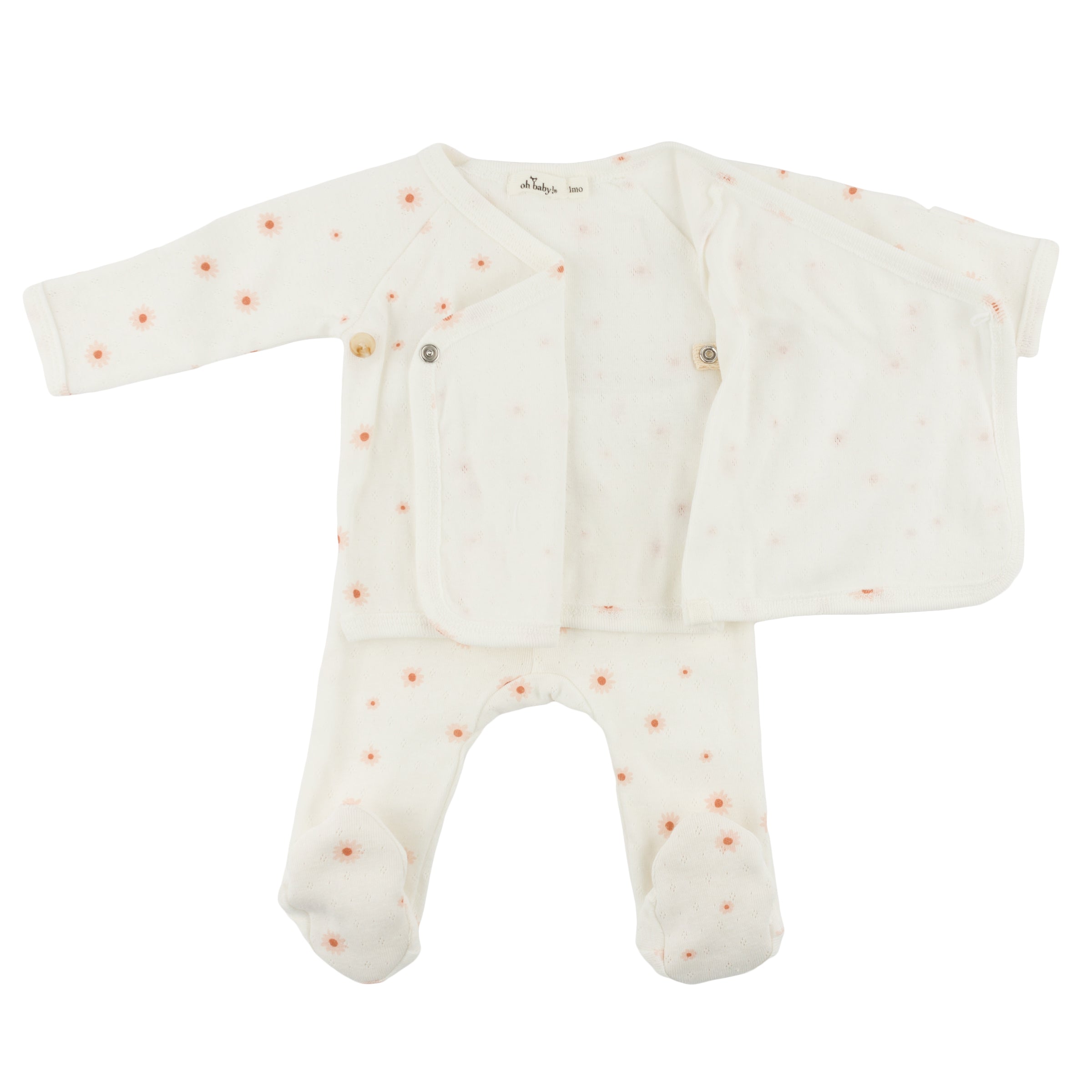 Pointelle Kimono Set - Twinkle - Mini Daisies - Twinkle Twinkle Little One