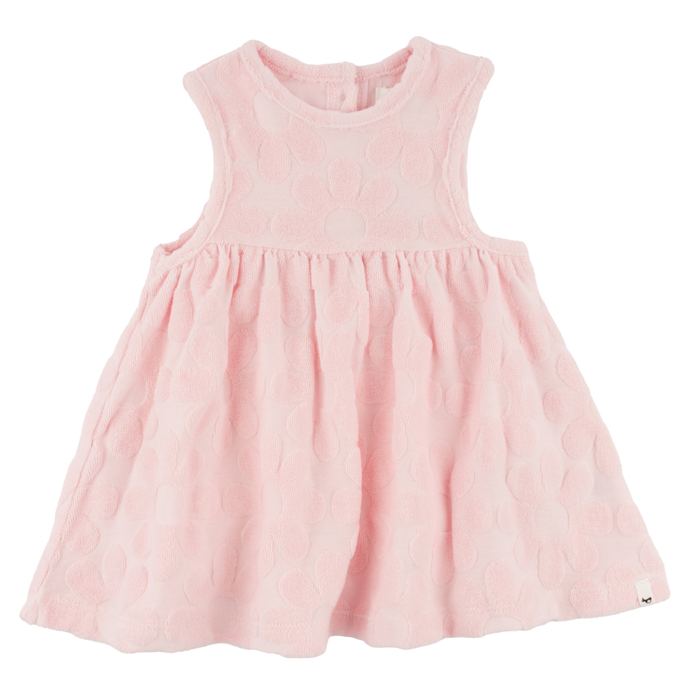 Sculpted Terry Lily Tank Dress - Daisies - Pale Pink - Twinkle Twinkle Little One