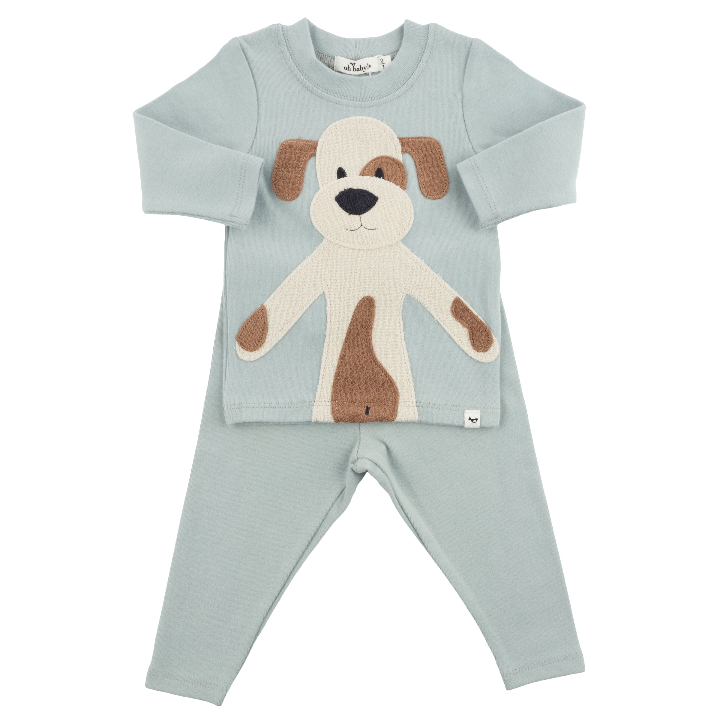 Puppy Long Sleeve Two Piece Set - Sea - Twinkle Twinkle Little One