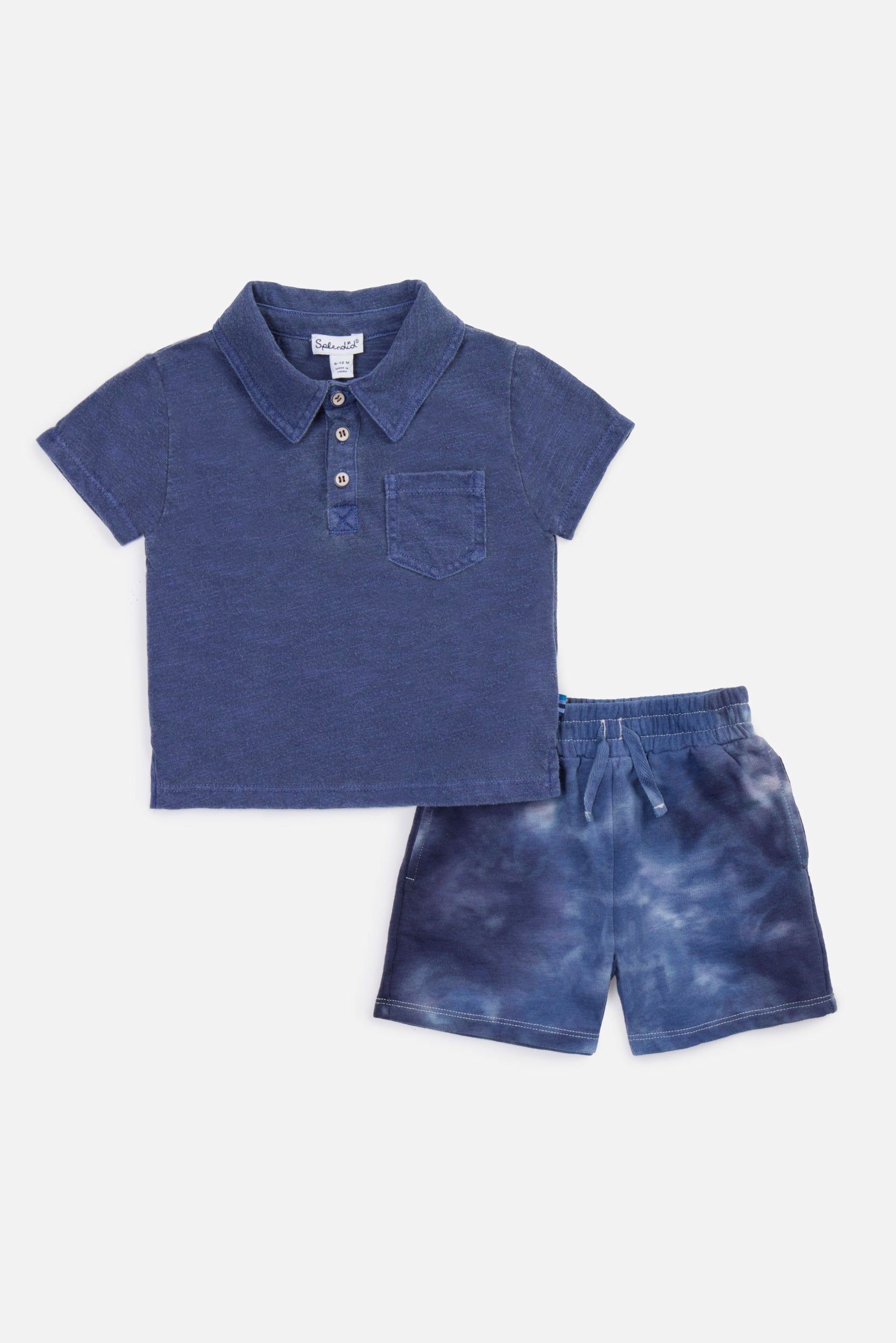 Infant Boy Ripple Tie Dye Short Set - Twinkle Twinkle Little One