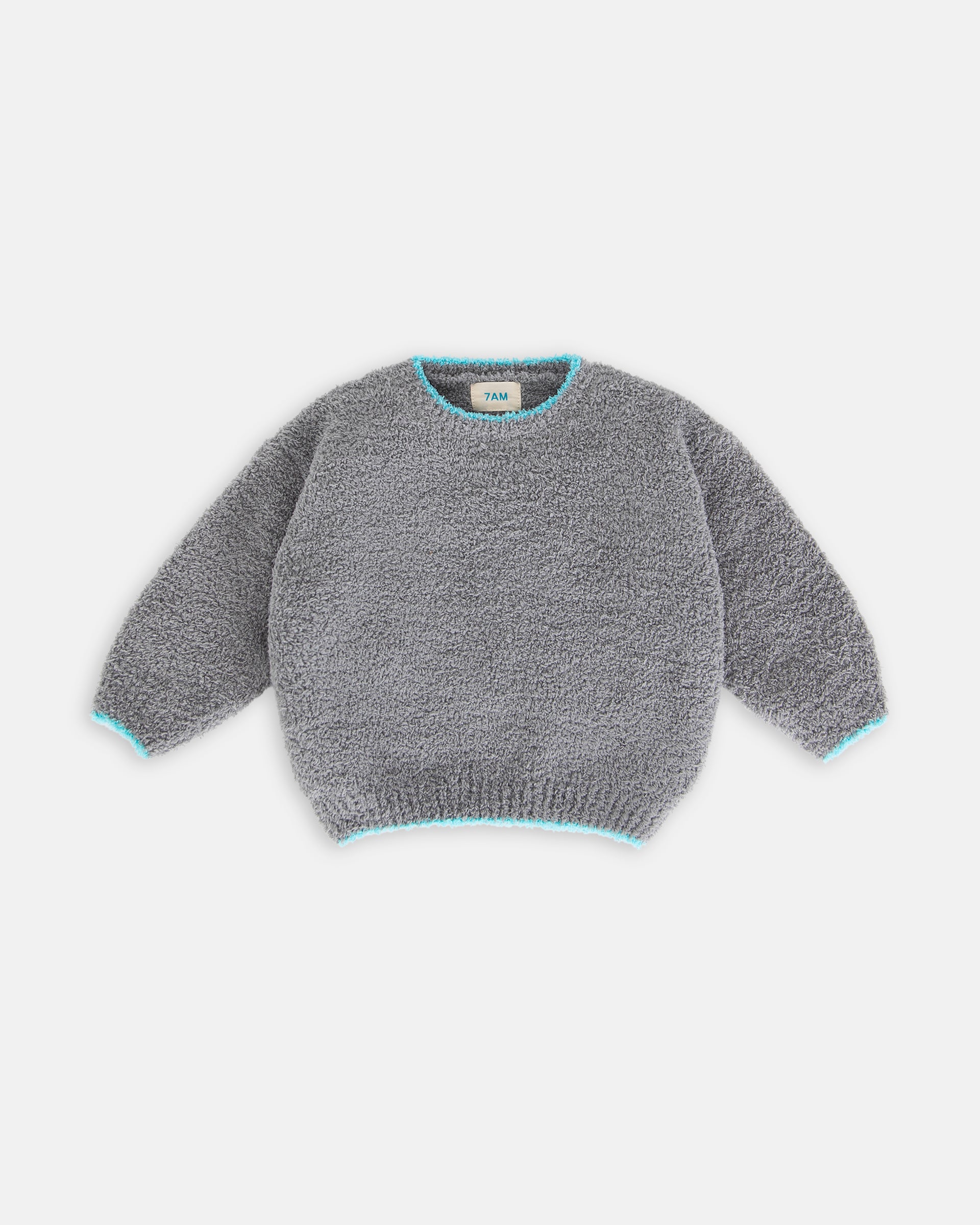 7 A.M. Enfant Fuzzy Boxy Sweater - Gris - Twinkle Twinkle Little One