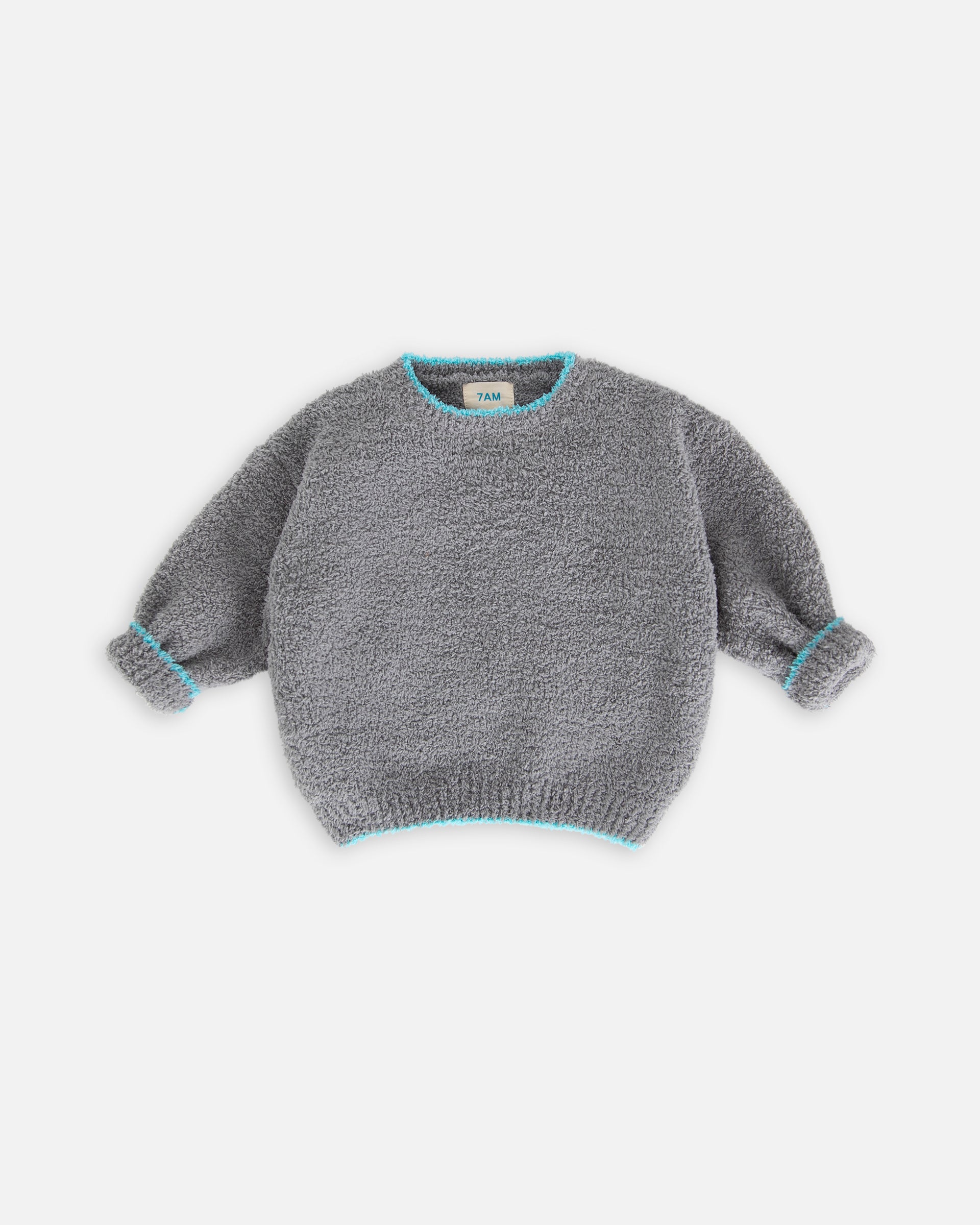 7 A.M. Enfant Fuzzy Boxy Sweater - Gris - Twinkle Twinkle Little One