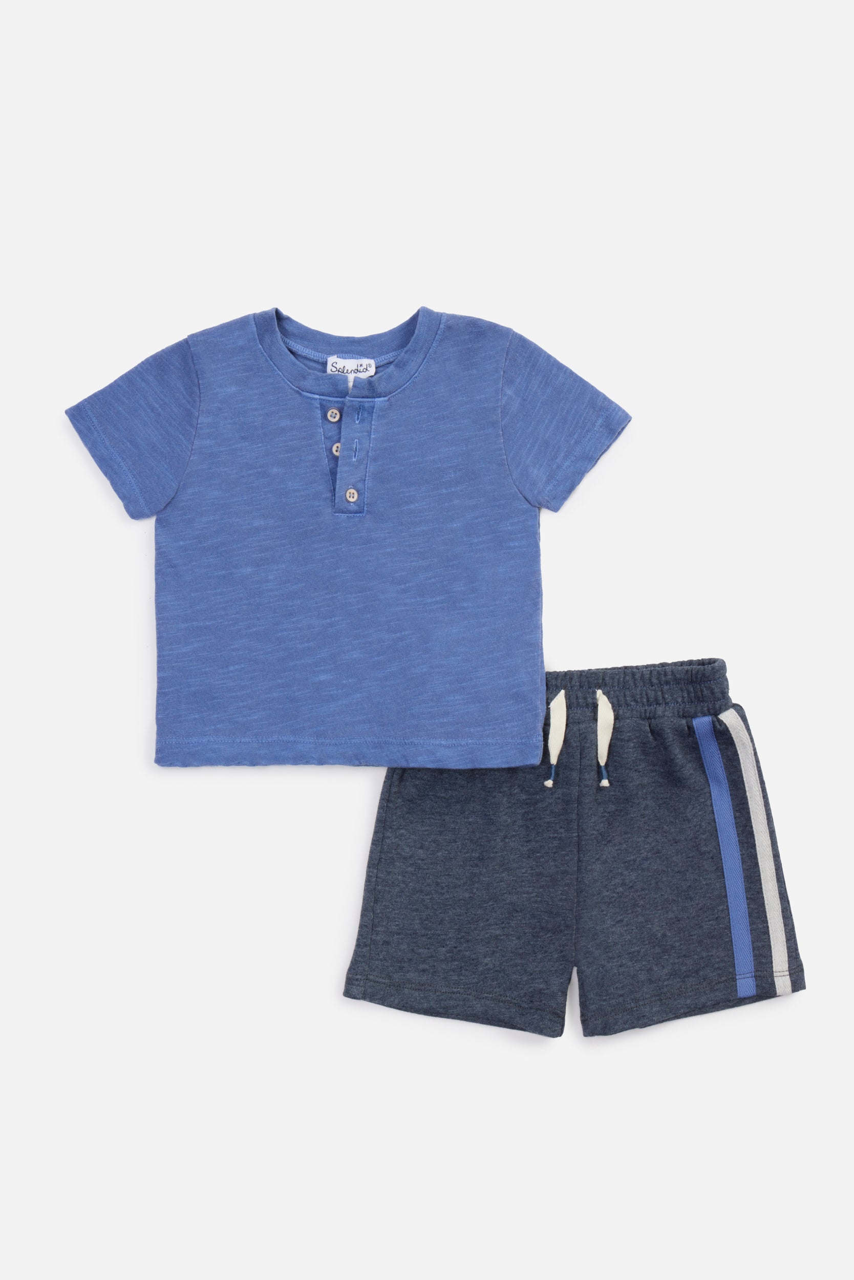 Toddler Boy Navy Stripe Henley Set - Twinkle Twinkle Little One
