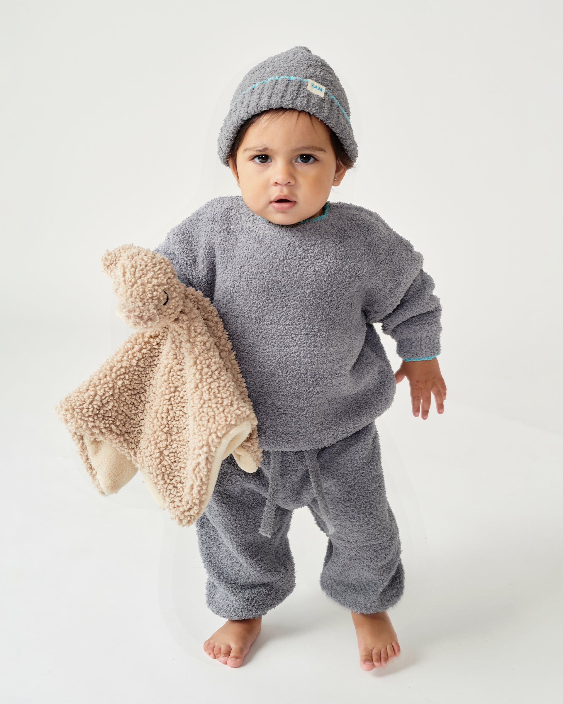 7 A.M. Enfant Fuzzy Lounge Pants - Gris - Twinkle Twinkle Little One