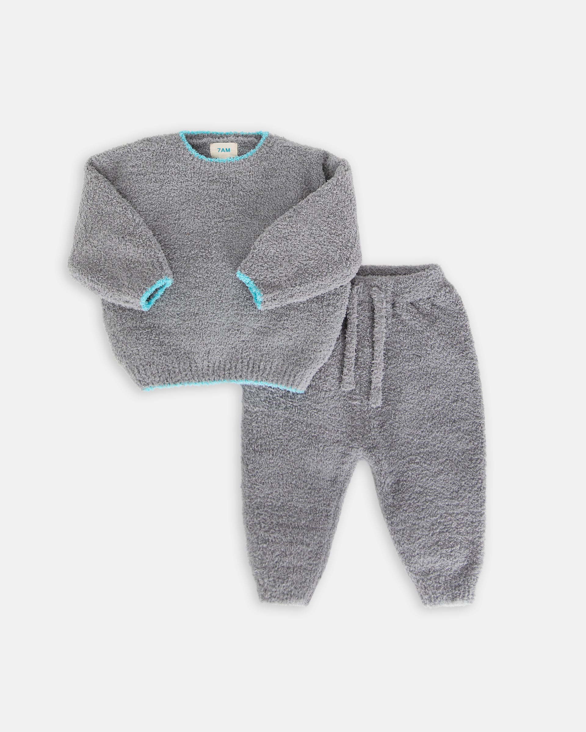 7 A.M. Enfant Fuzzy Lounge Pants - Gris - Twinkle Twinkle Little One