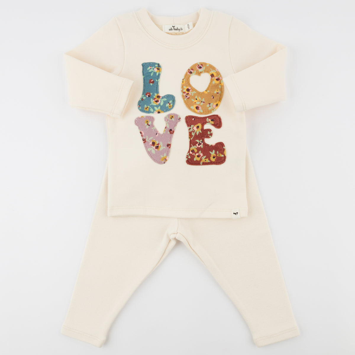 Stacked Love Floral 2 Piece Set - Sugar Cookie