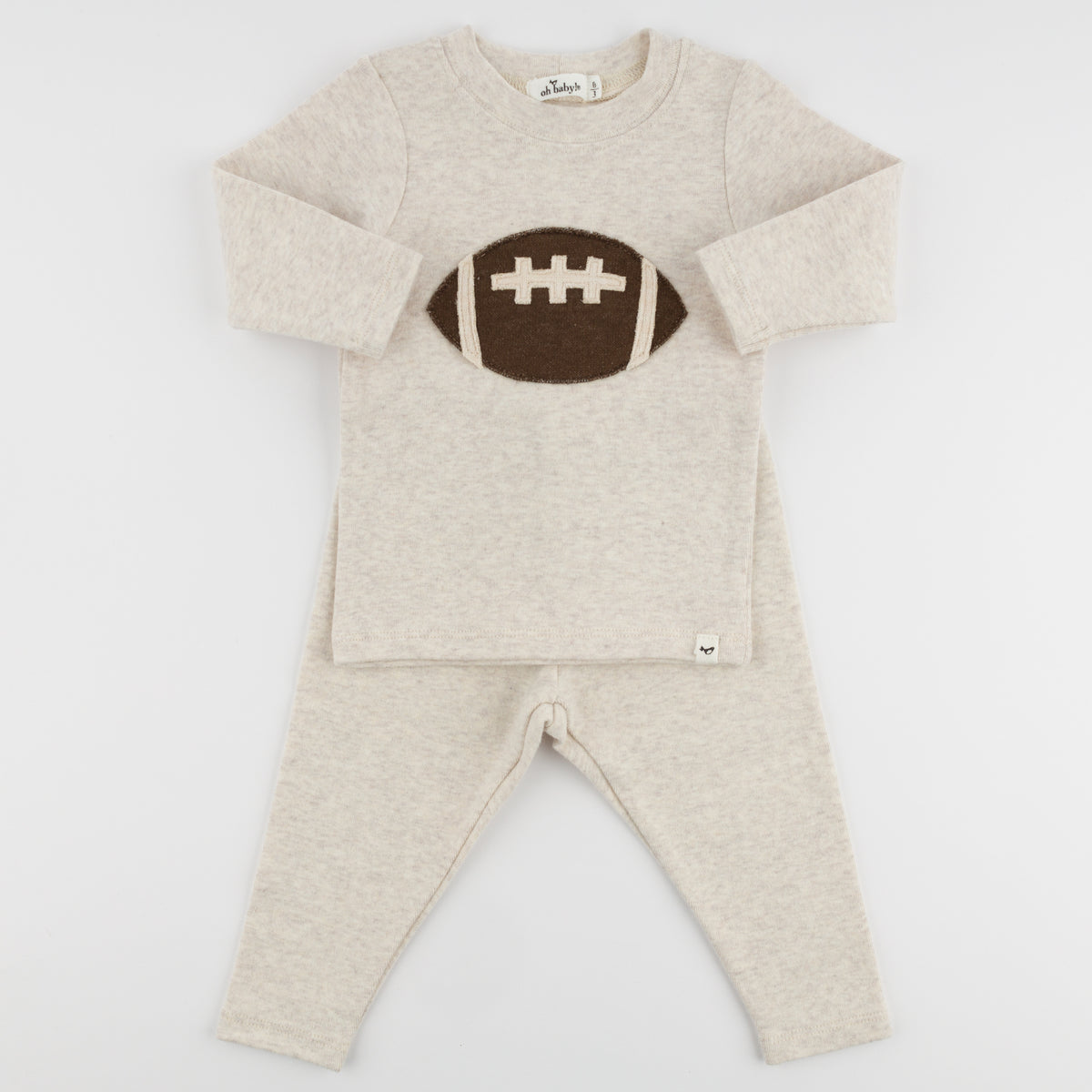 Football Applique 2 Piece Set - Malt