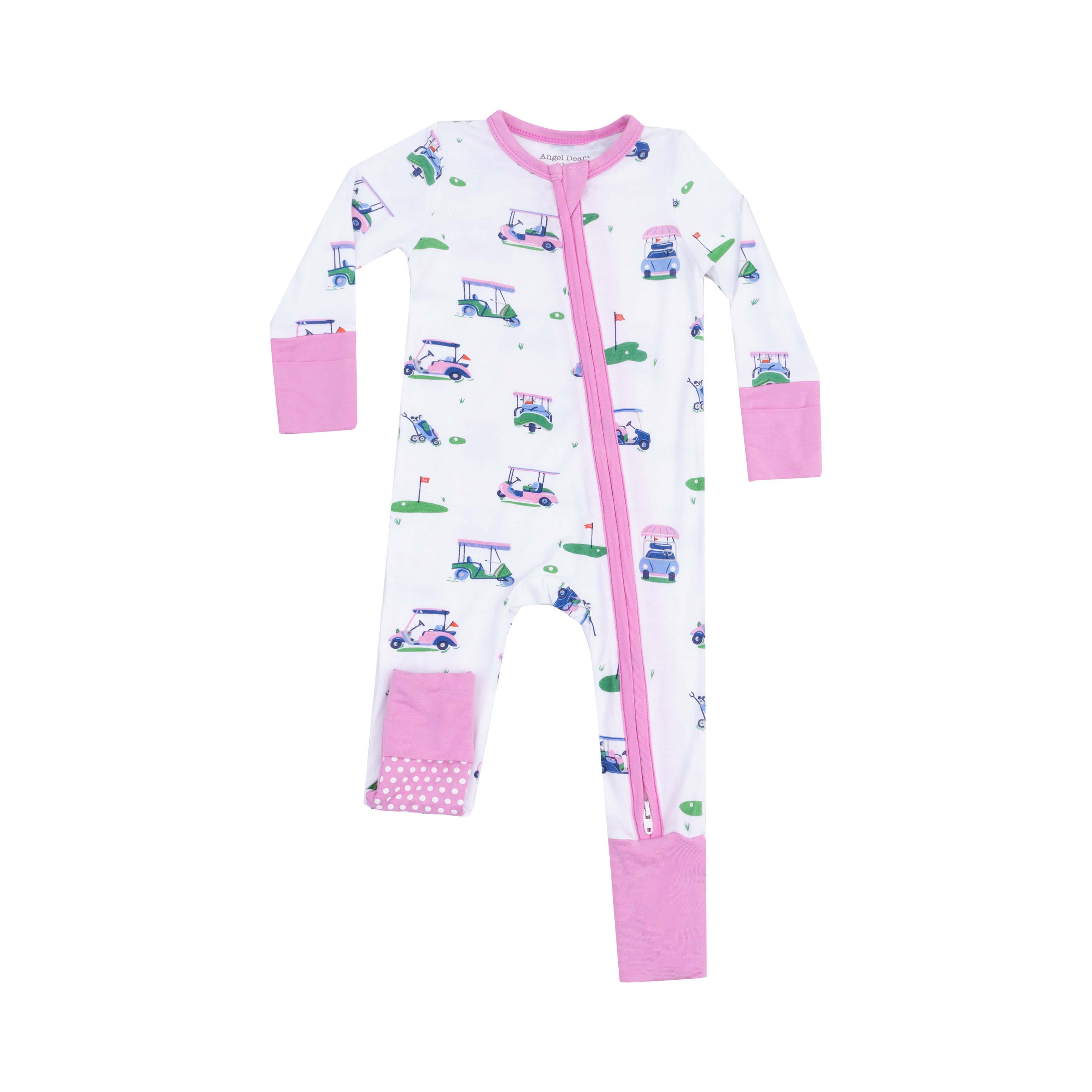 Vintage Golf Carts Pink 2 Way Zipper Romper - Twinkle Twinkle Little One