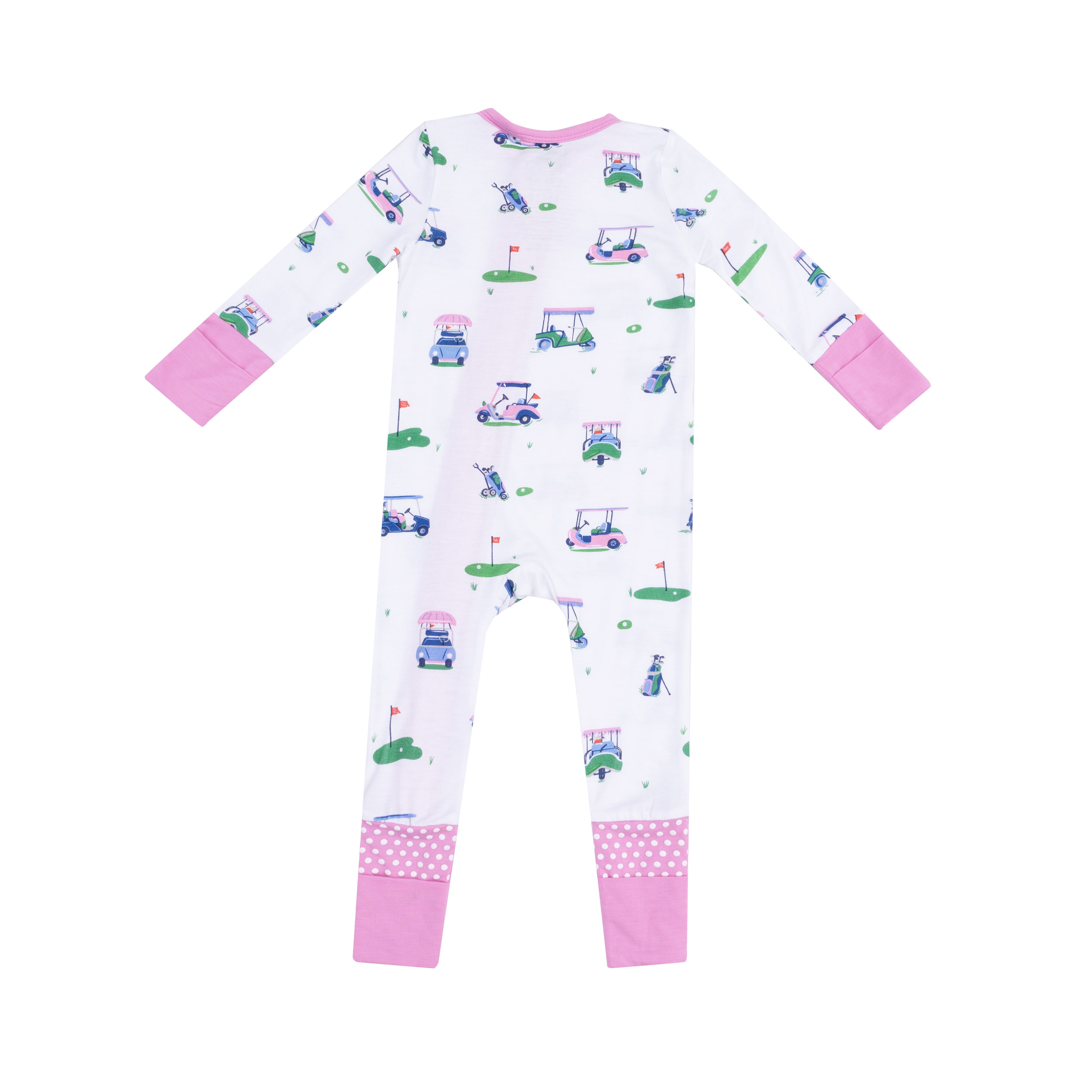 Vintage Golf Carts Pink 2 Way Zipper Romper - Twinkle Twinkle Little One