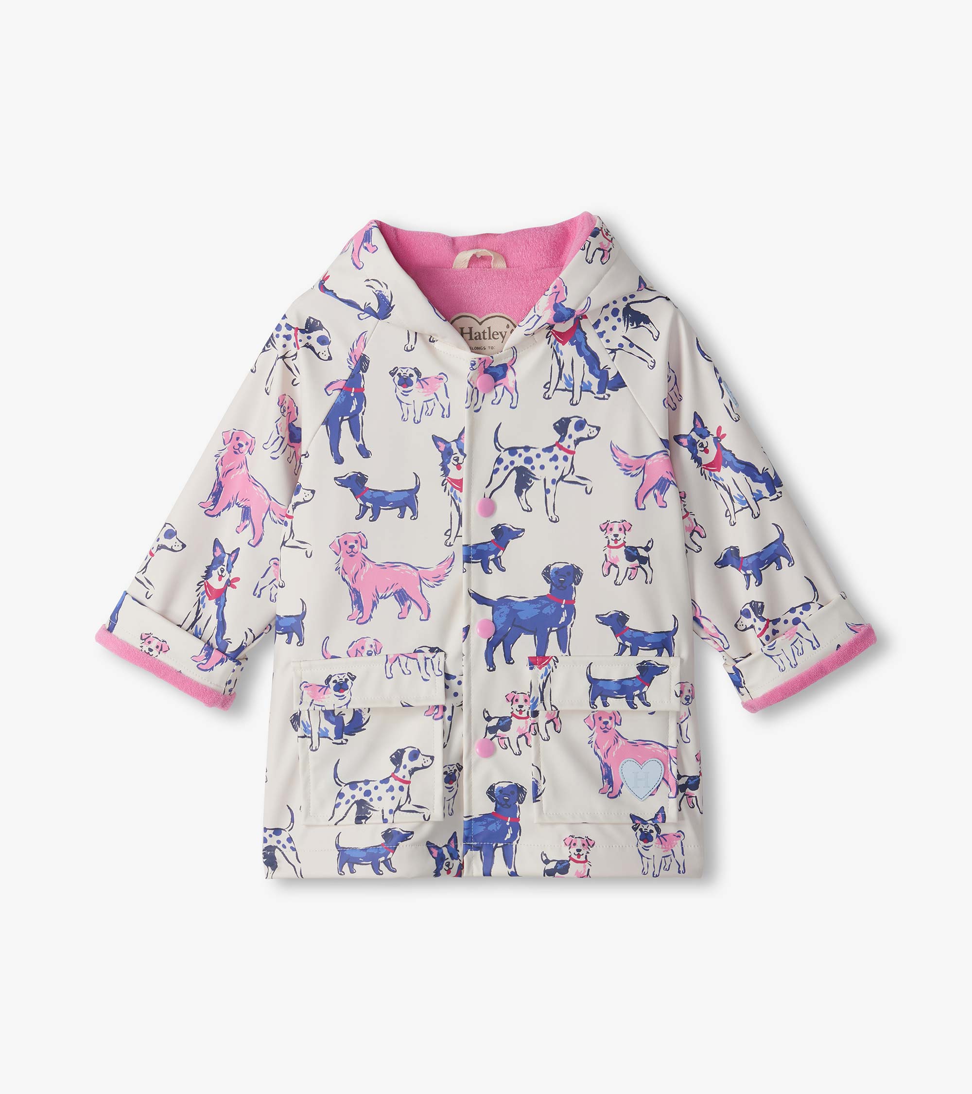 Sea Salt Little Pups Snap Rain Coat