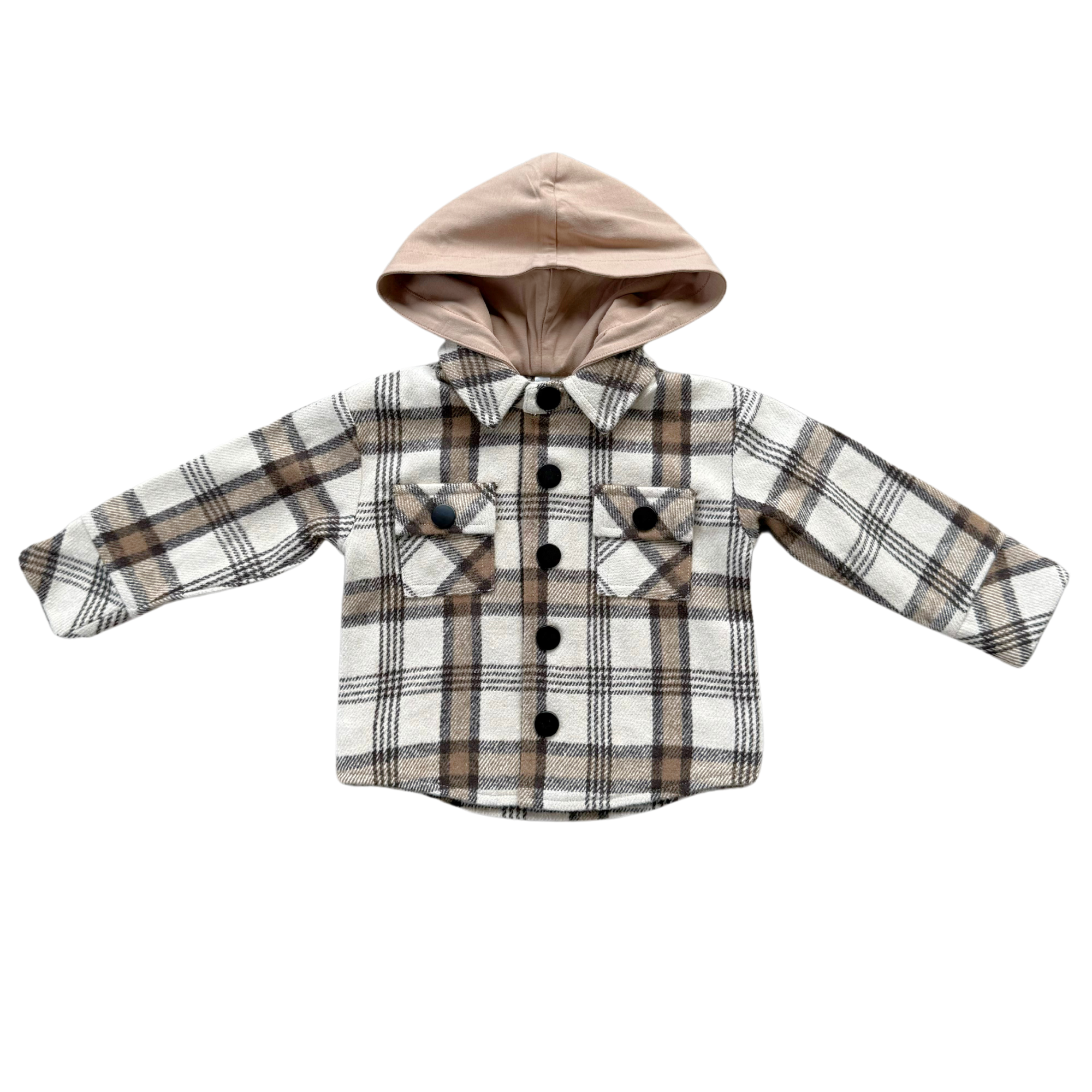 Desert Plaid Hooded Shacket - Twinkle Twinkle Little One