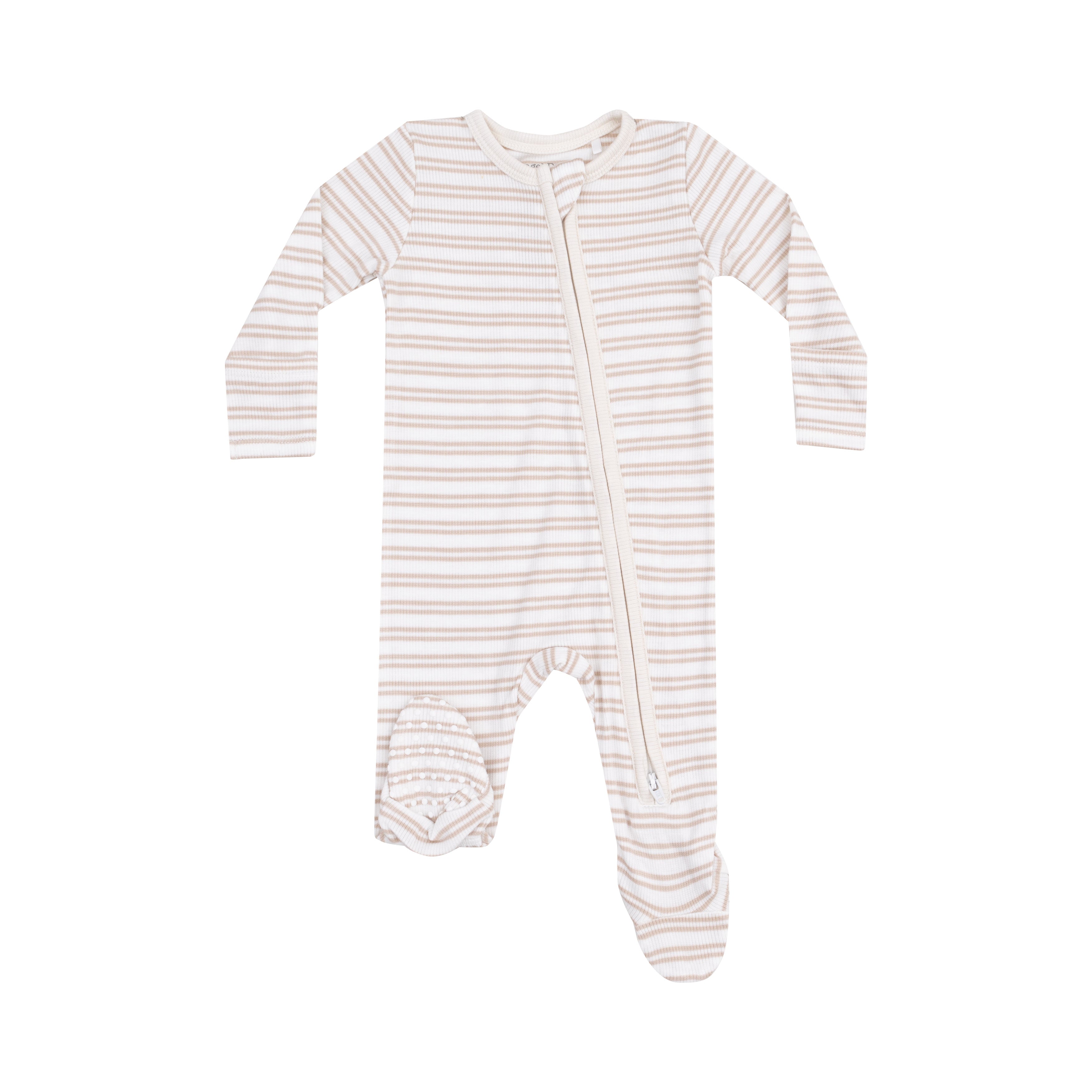 Tan Stripe Oxford 2 Way Footie - Twinkle Twinkle Little One