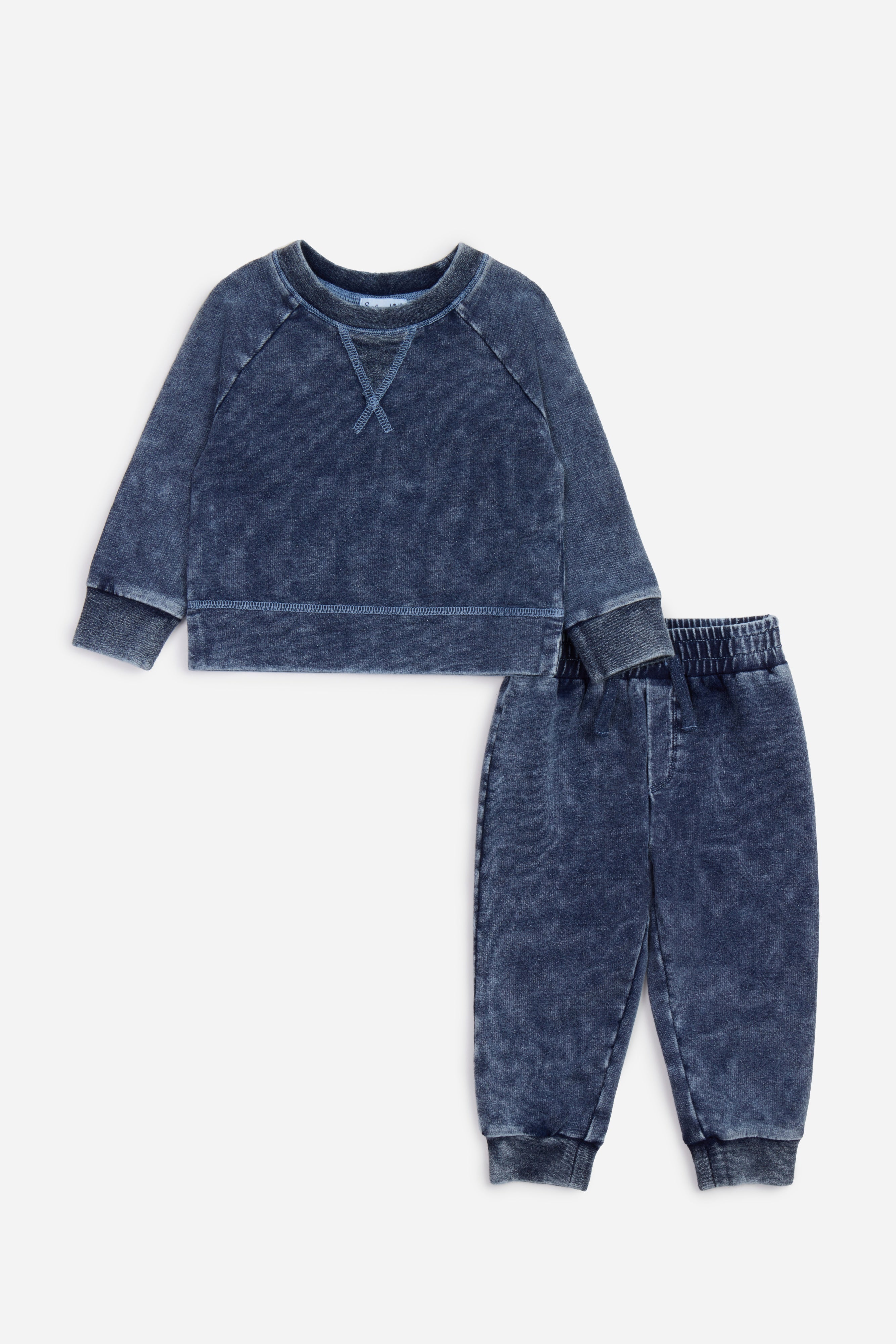 Toddler Boy Dark Rinse Jogger Set - Dark Indigo - Twinkle Twinkle Little One