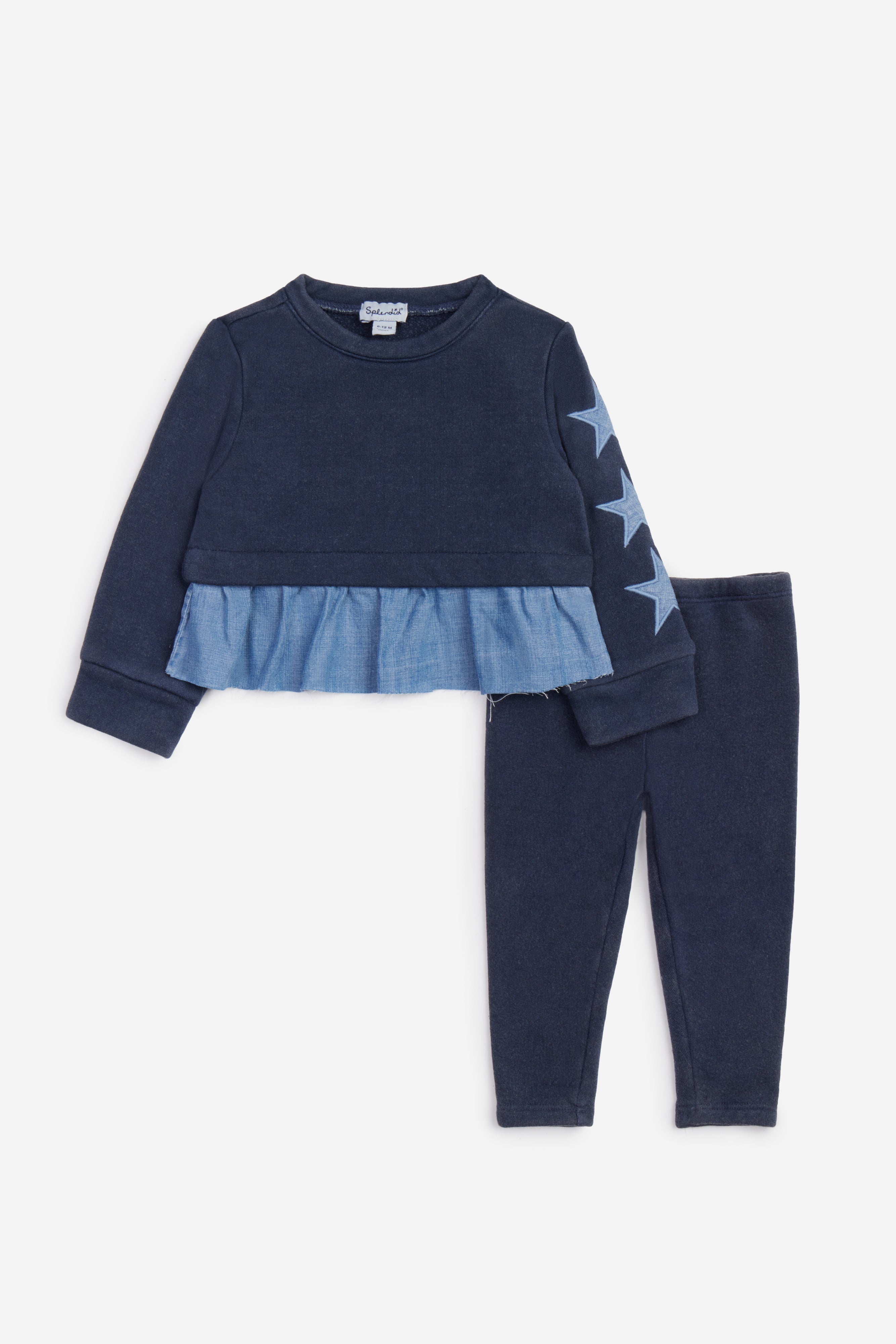 Infant Girl Shining Star Long Sleeve Set - Navy - Twinkle Twinkle Little One