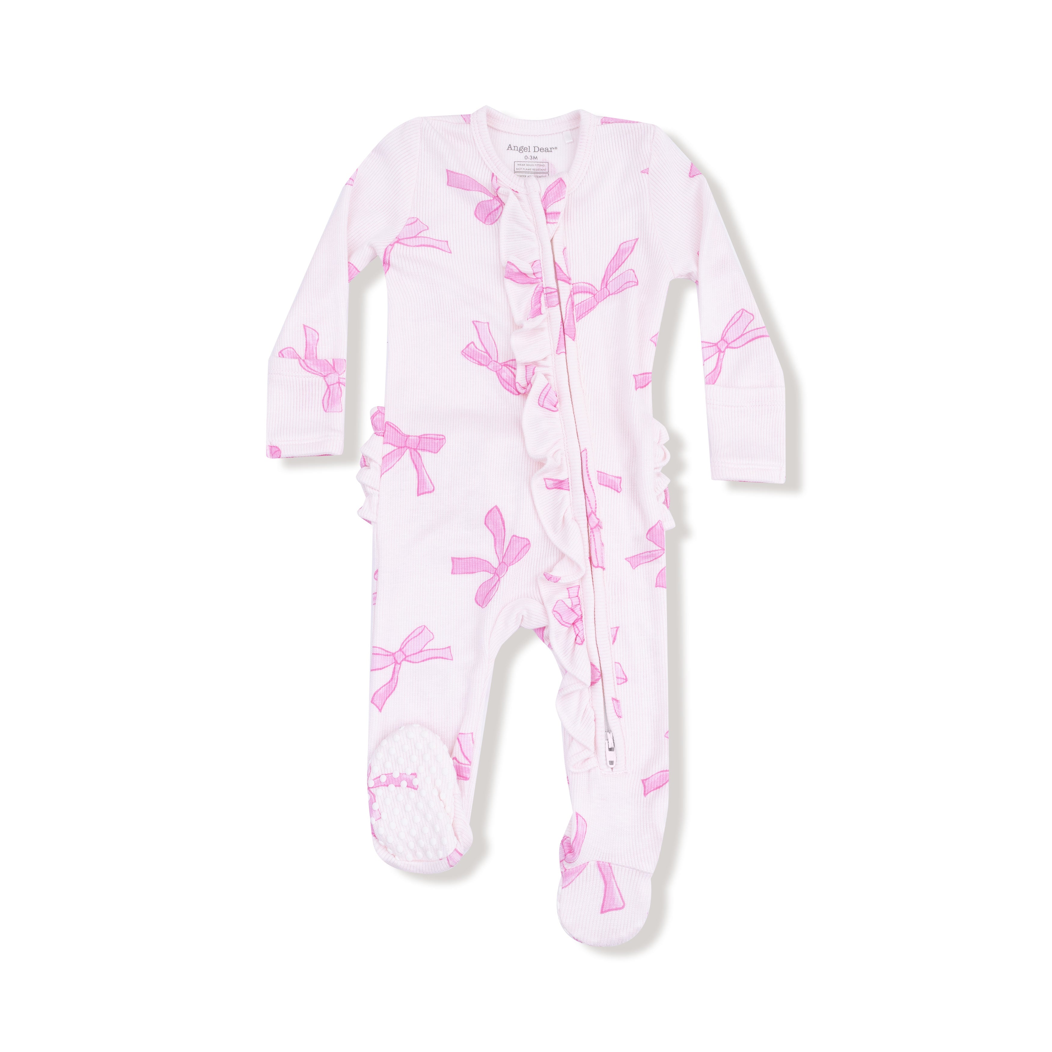 Pretty Bows 2 Way Ruffle Back Zipper Footie - Twinkle Twinkle Little One