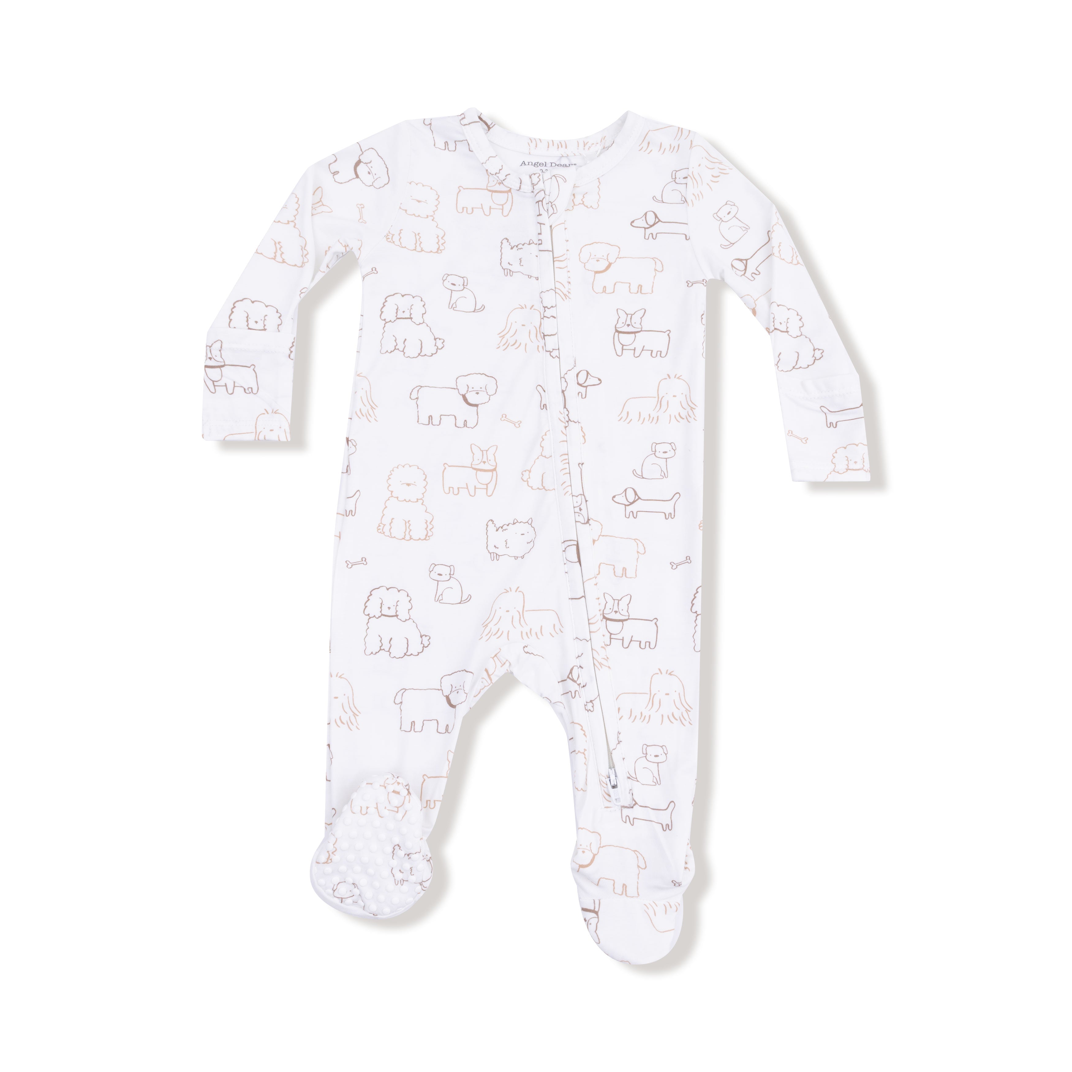 Neutral Pups 2 Way Zipper Footie - Twinkle Twinkle Little One