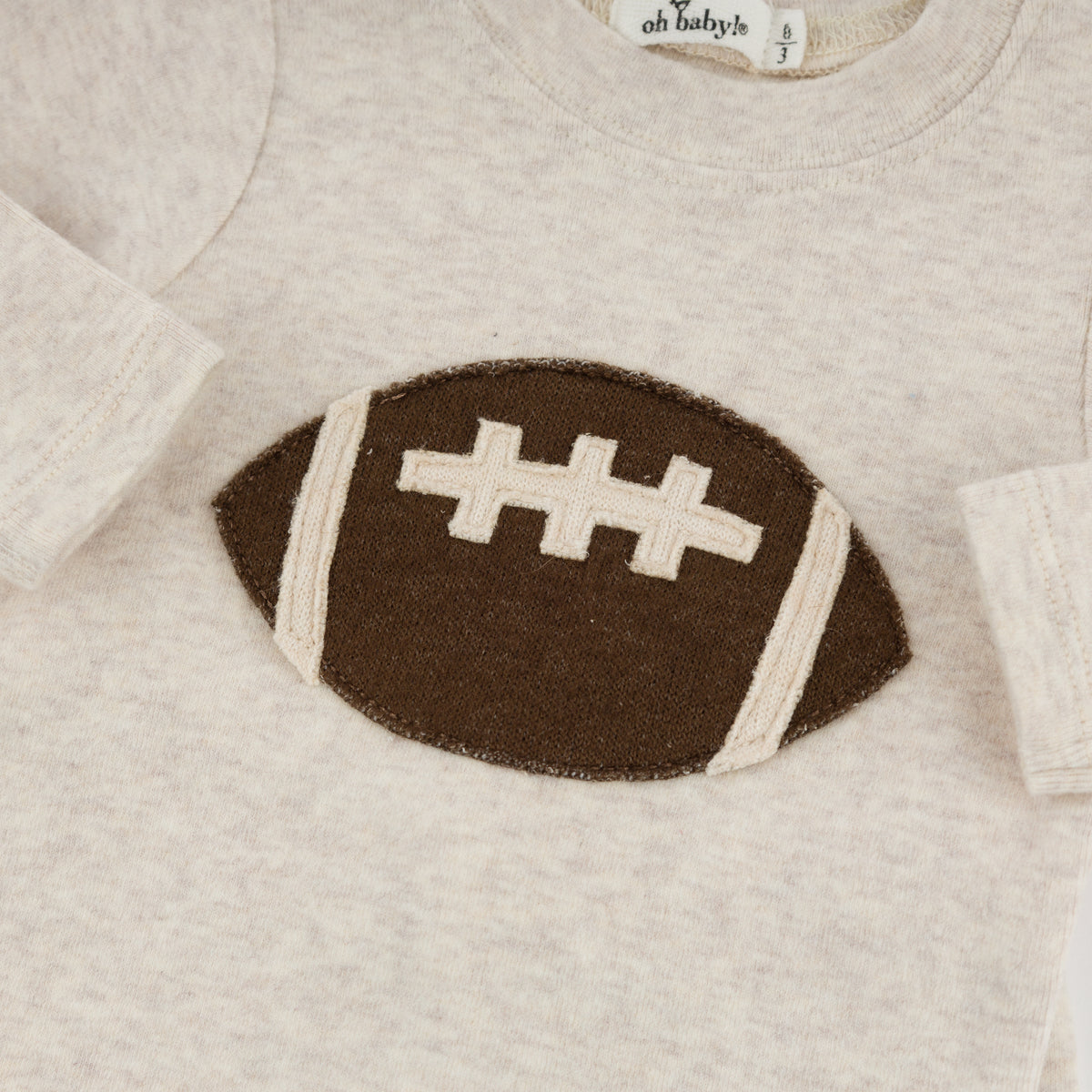 Football Applique 2 Piece Set - Malt