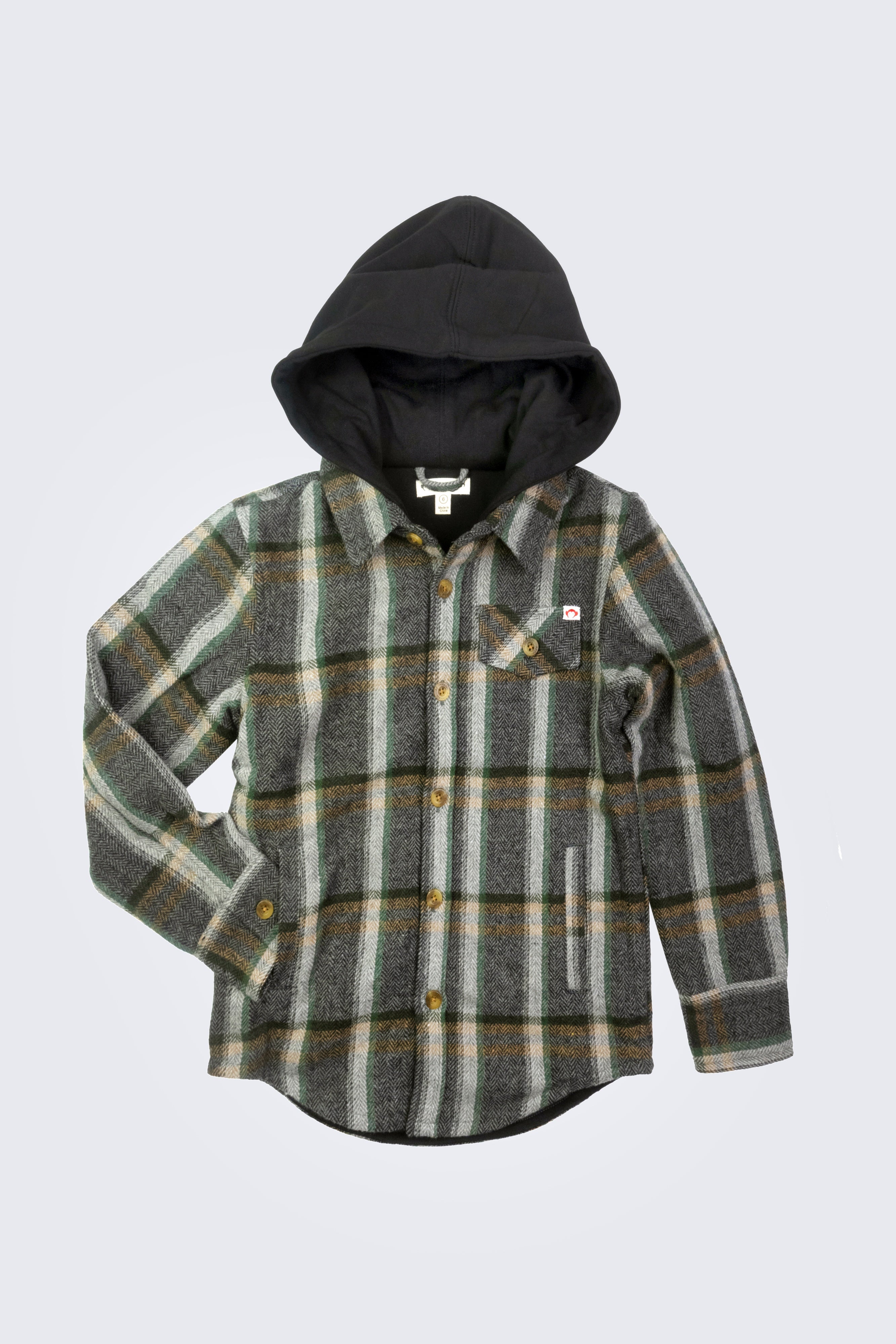 Glen Hooded Shirt - Woodland Herringbone - Twinkle Twinkle Little One