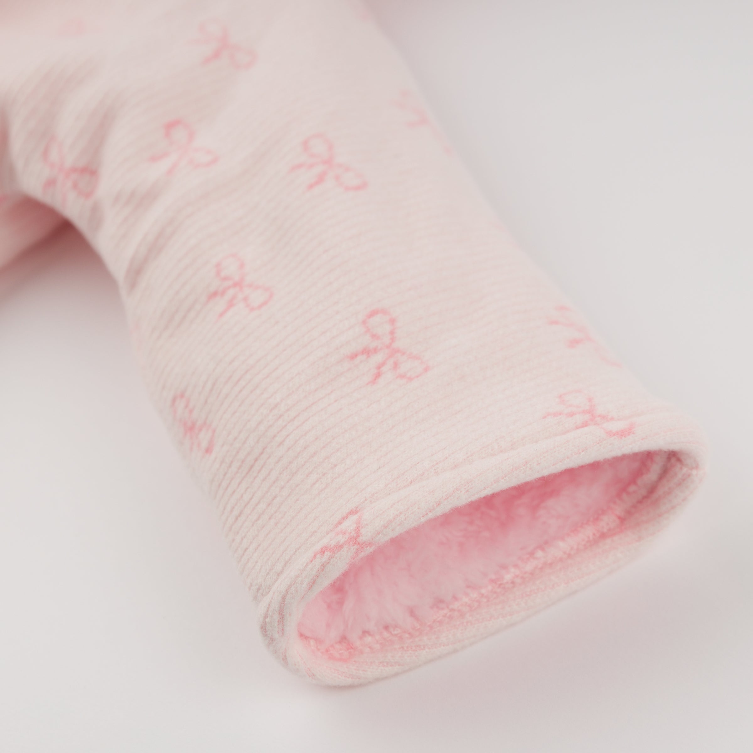 Mini Bows Winter Snowdrift Hoodie Jacket with Pink Lining - Pale Pink - Twinkle Twinkle Little One