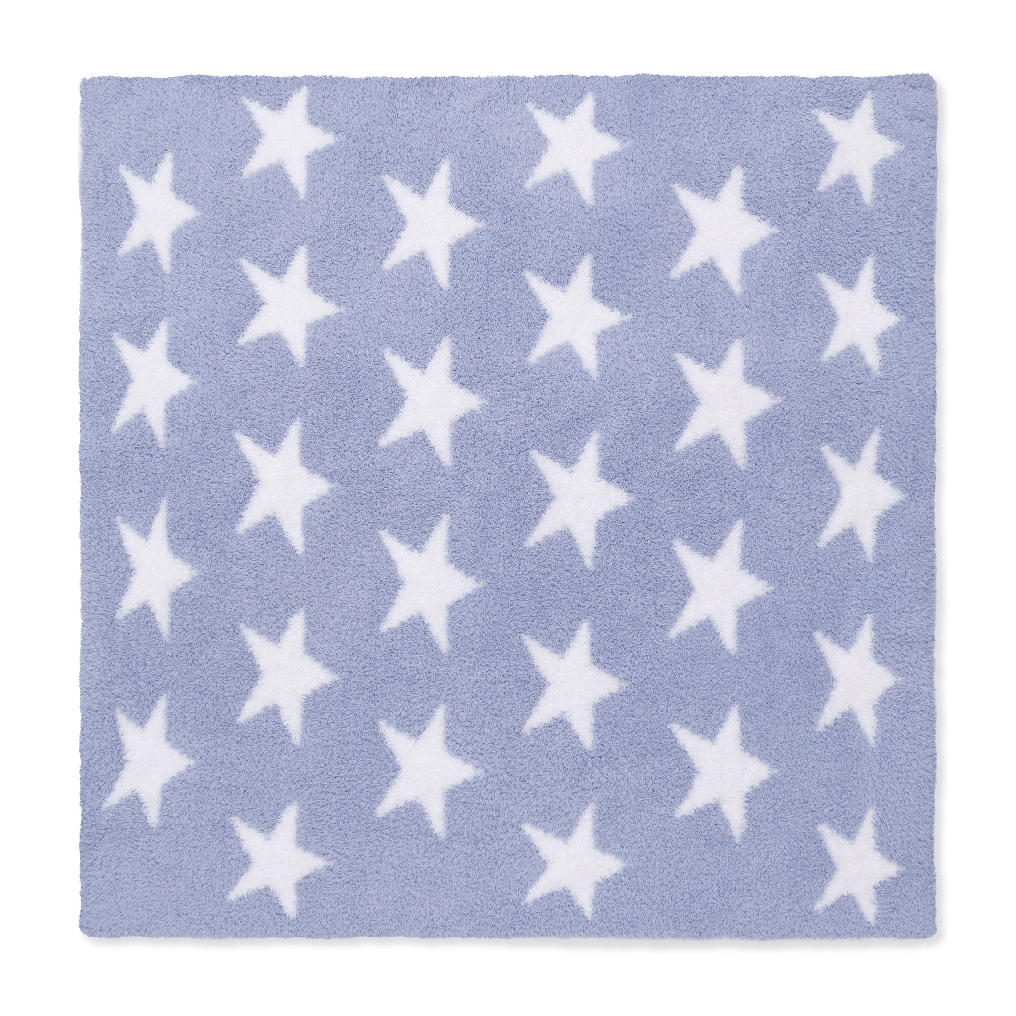 Chenille Dusty Blue Star Blanket