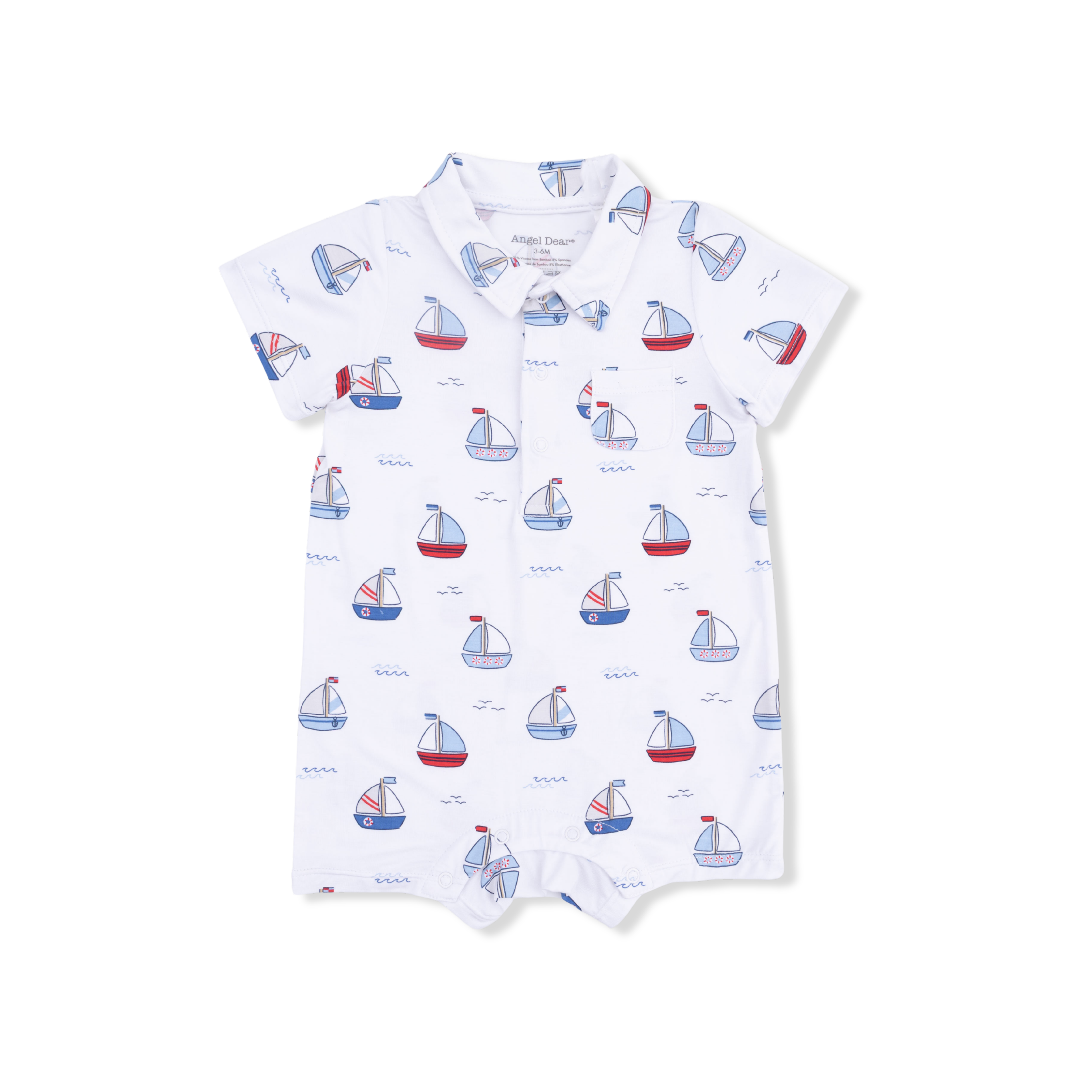 Bubbly Sailboats Blue Polo Shortie