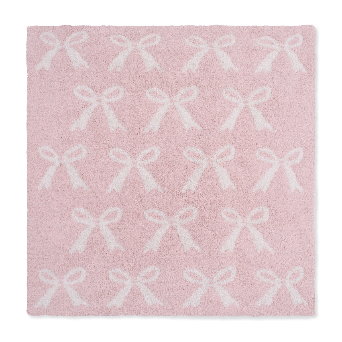 Chenille Blush Bow Blanket