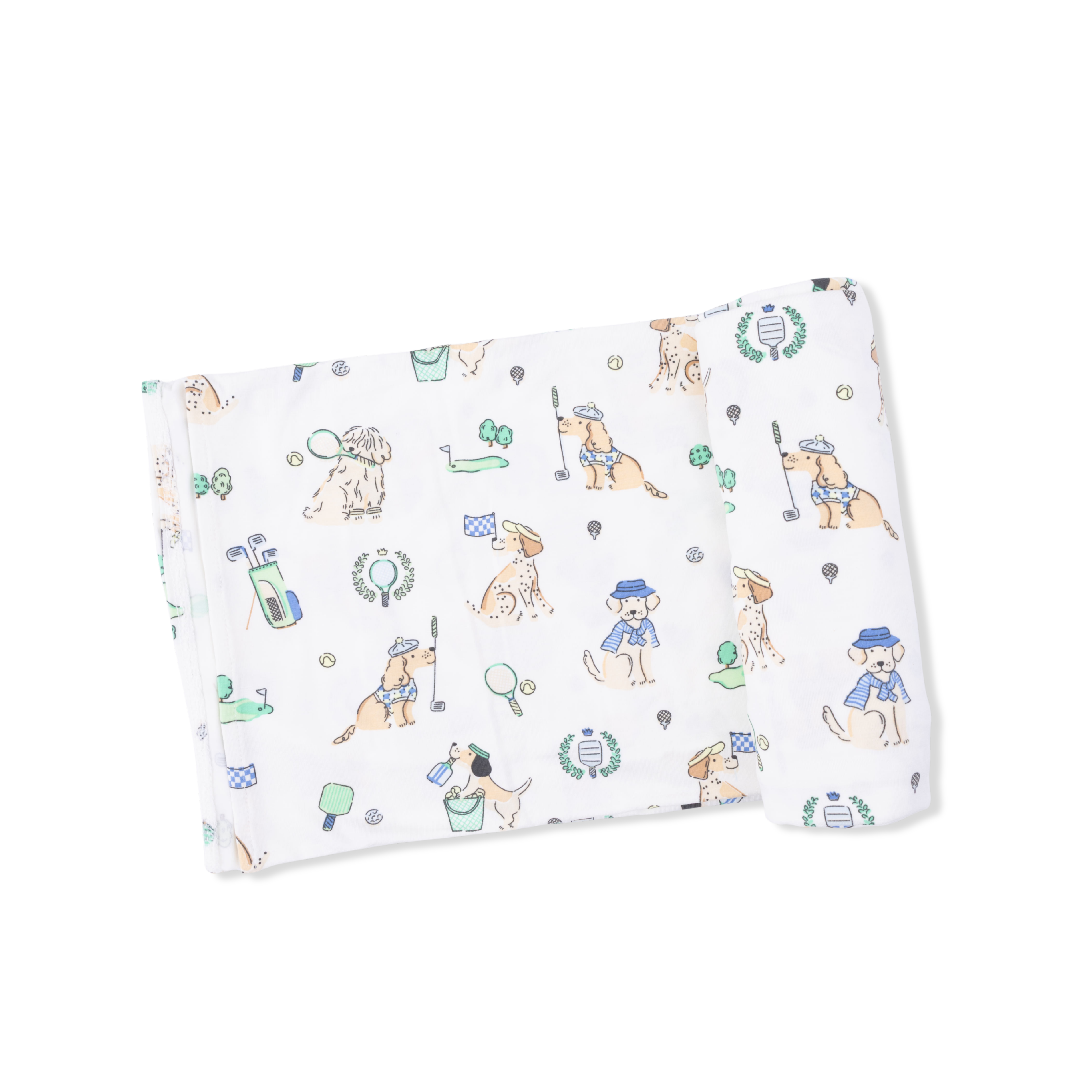 Country Club Dogs Neutral Swaddle Blanket