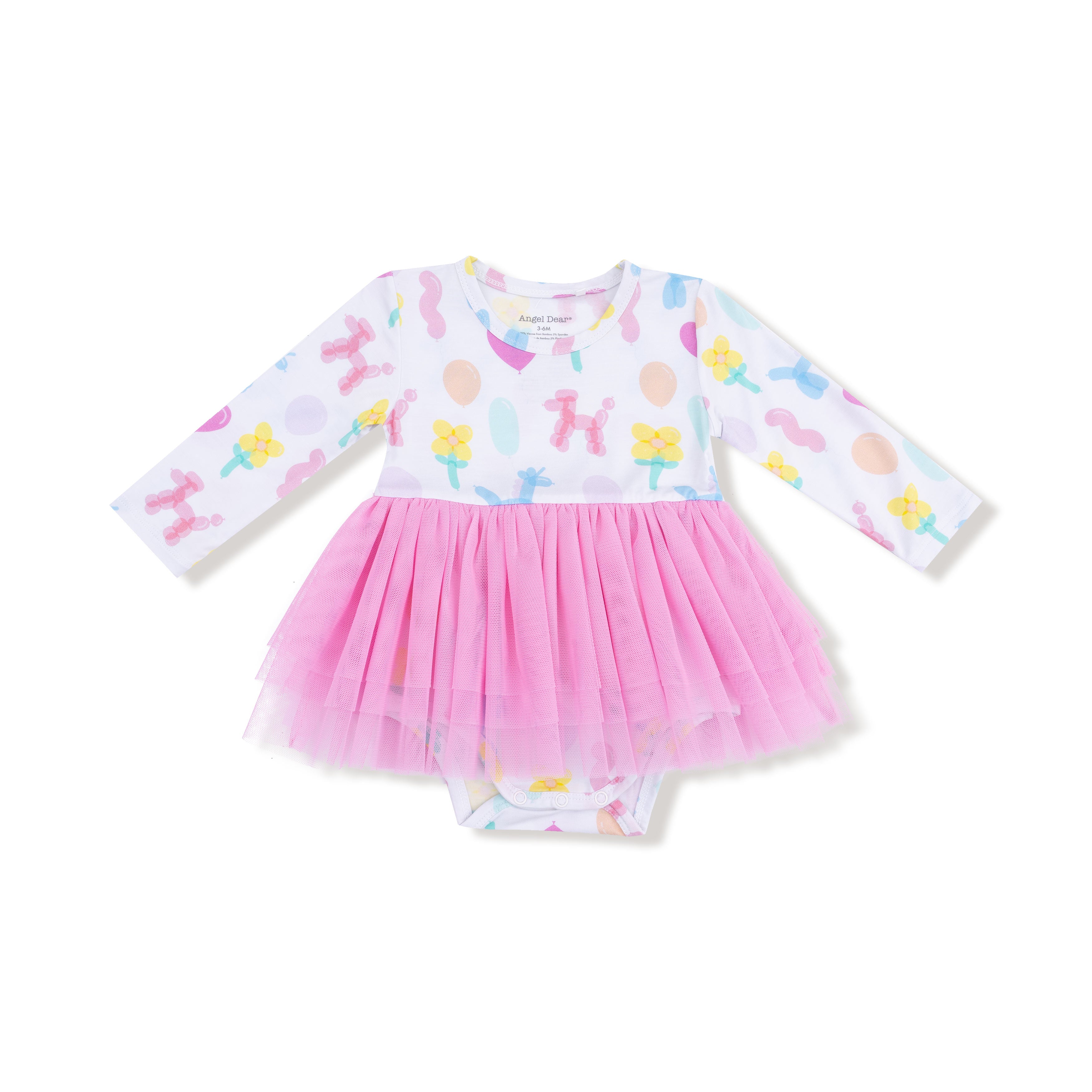 Balloons Pink Long Sleeve Tutu Bodysuit - Twinkle Twinkle Little One