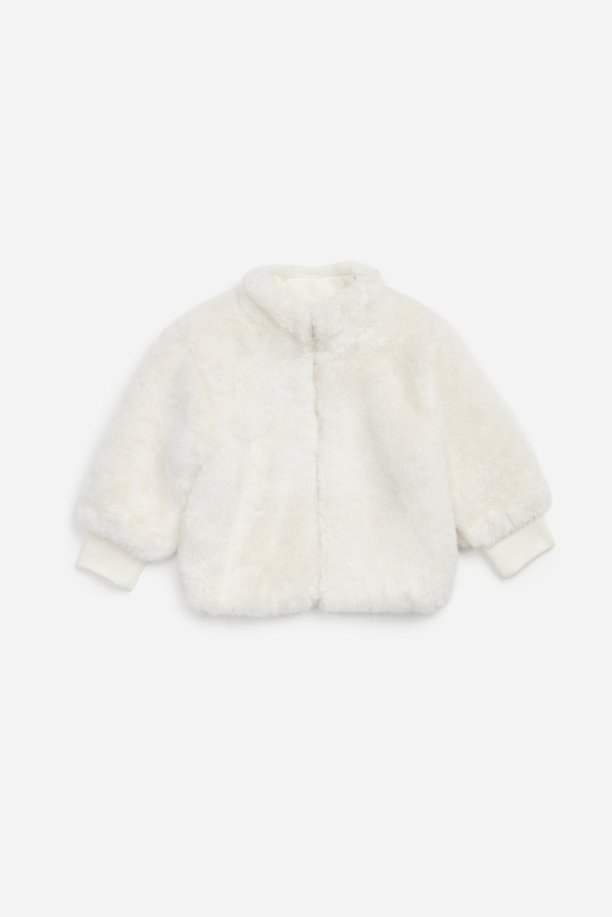 Infant Fuzzy Fur Jacket - Soft White