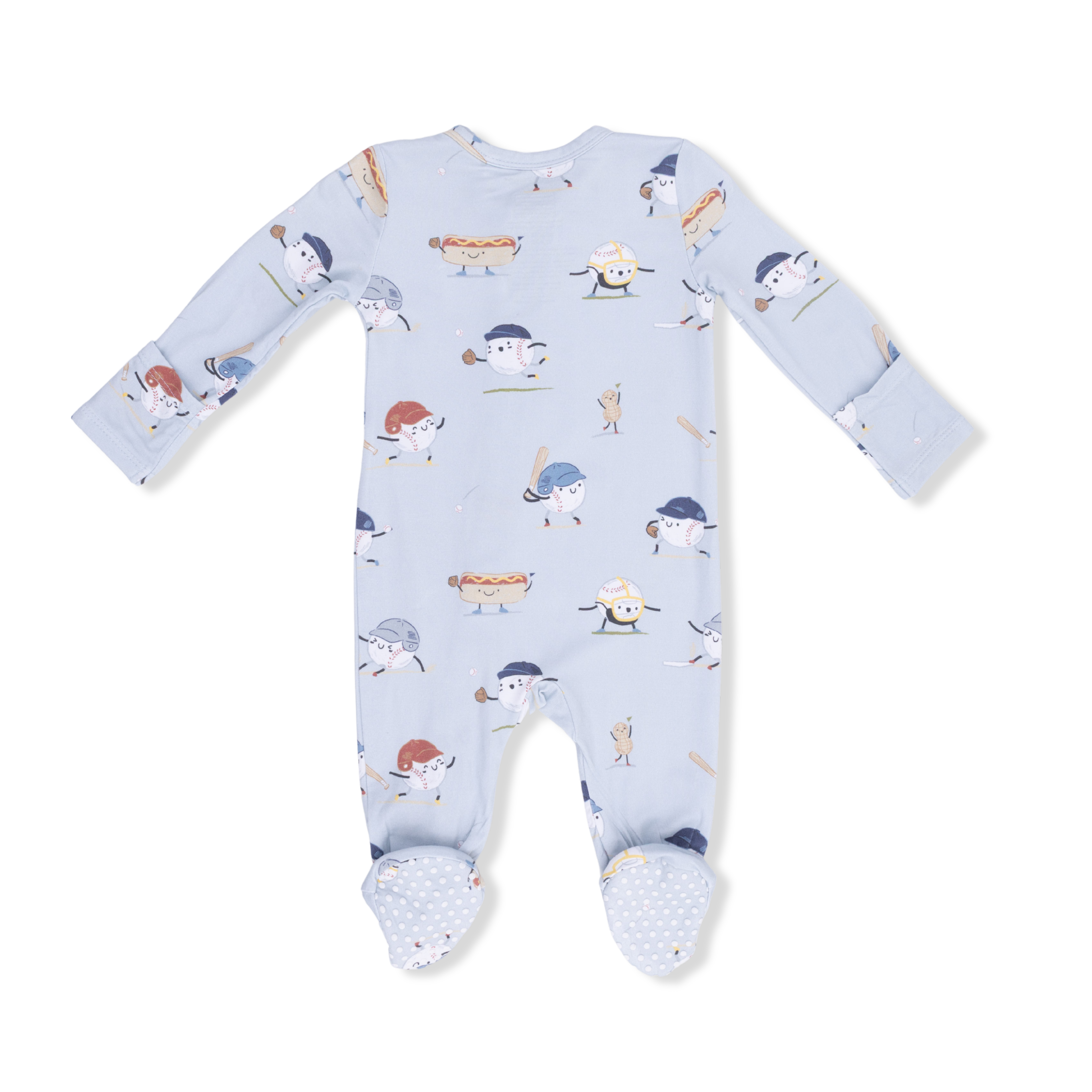 Baseballs Playing Baseball 2 Way Zipper Footie