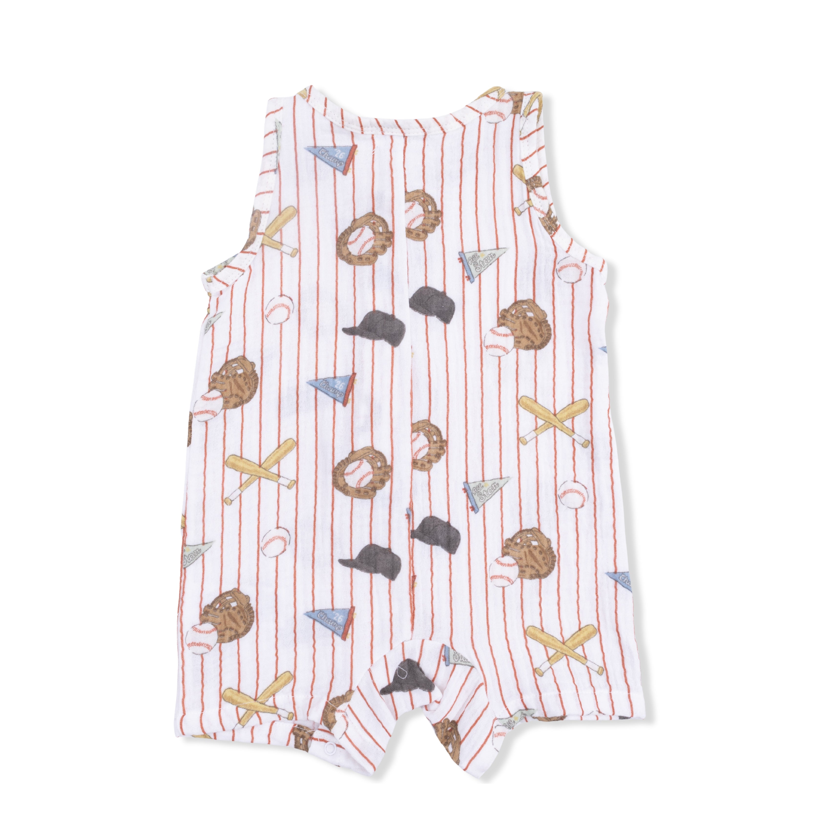 Vintage Baseball Stripe Sleeveless Shortie Romper