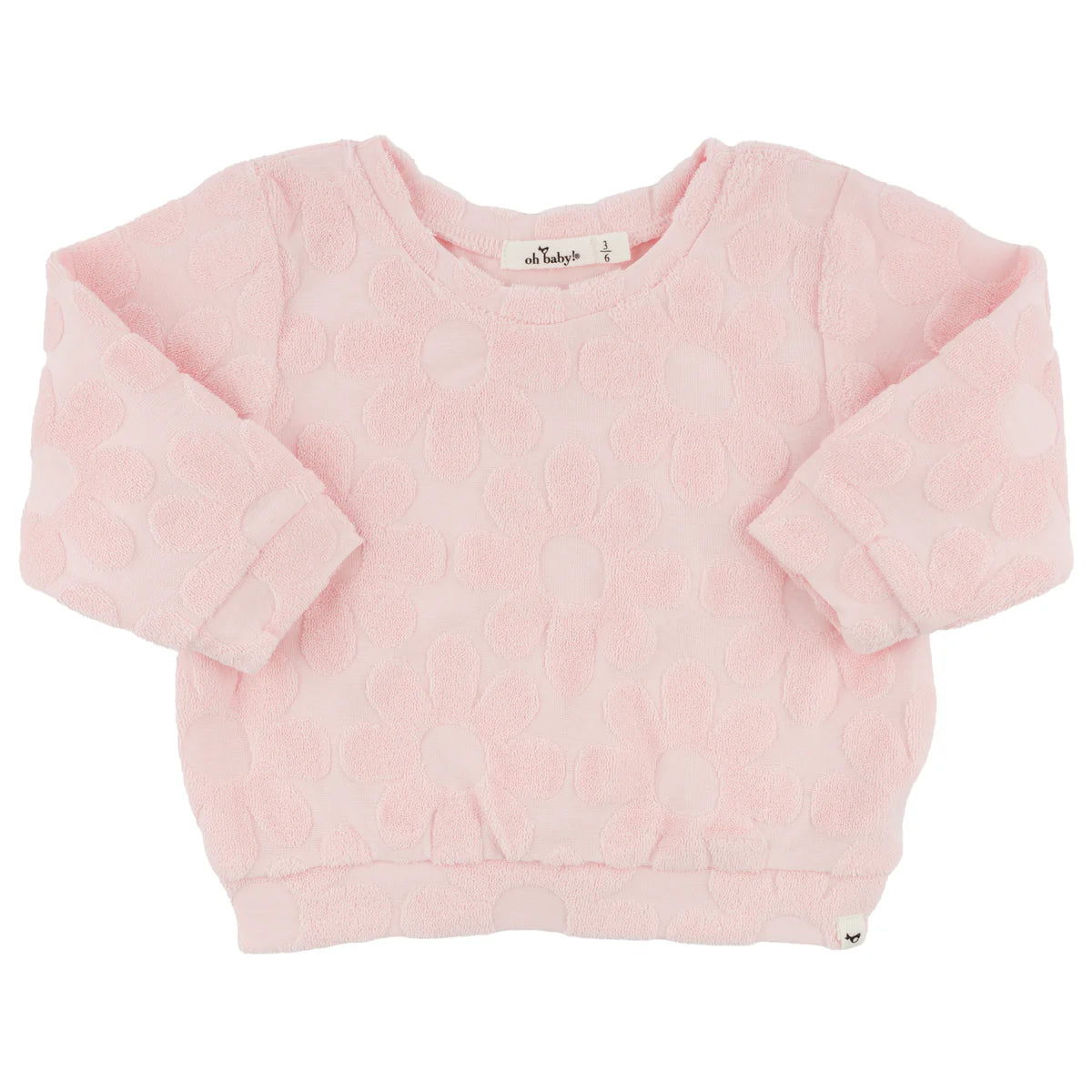 Sculpted Terry Brooklyn Boxy Sweatshirt & Jogger Set- Daisies - Pale Pink - Twinkle Twinkle Little One
