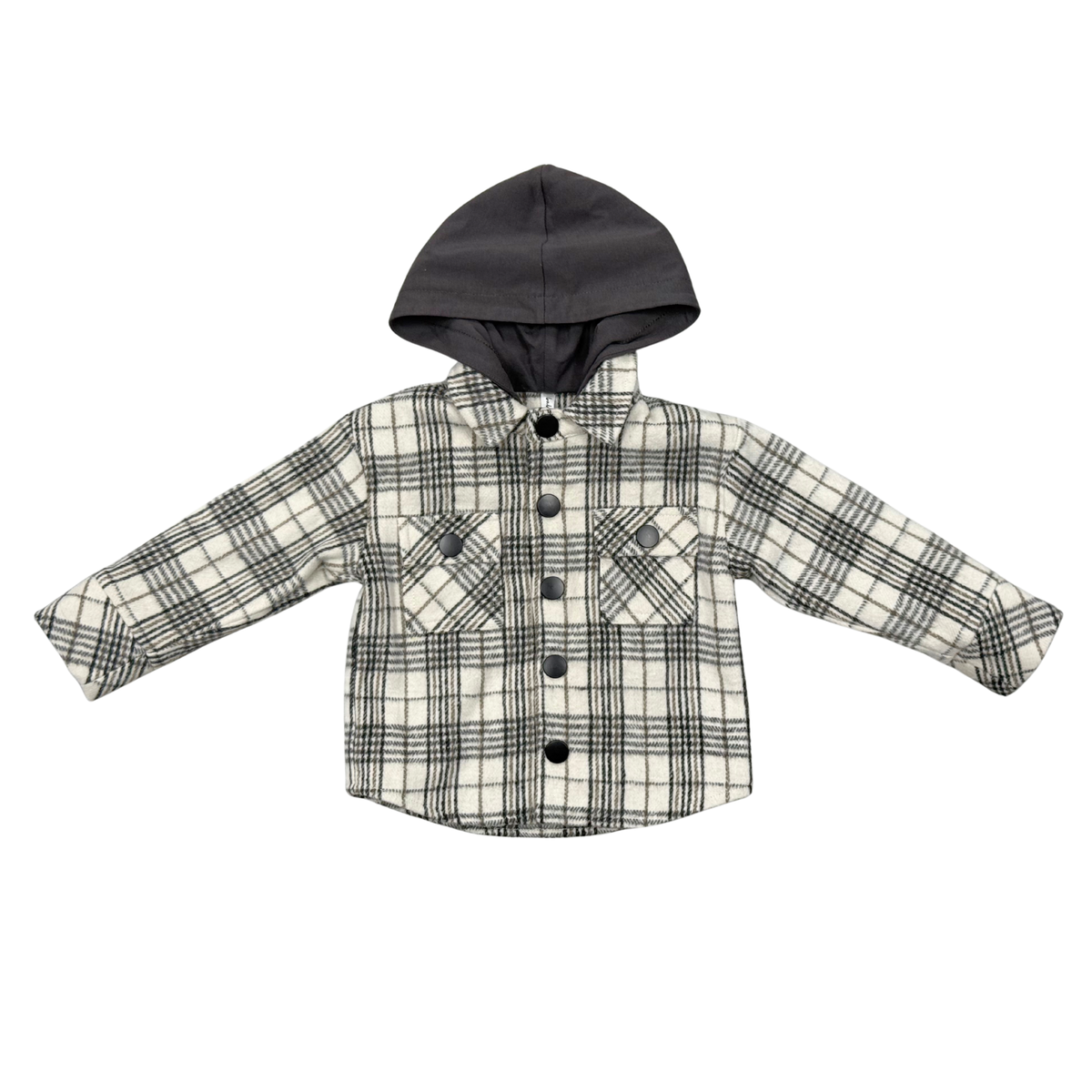Granite Plaid Hooded Shacket