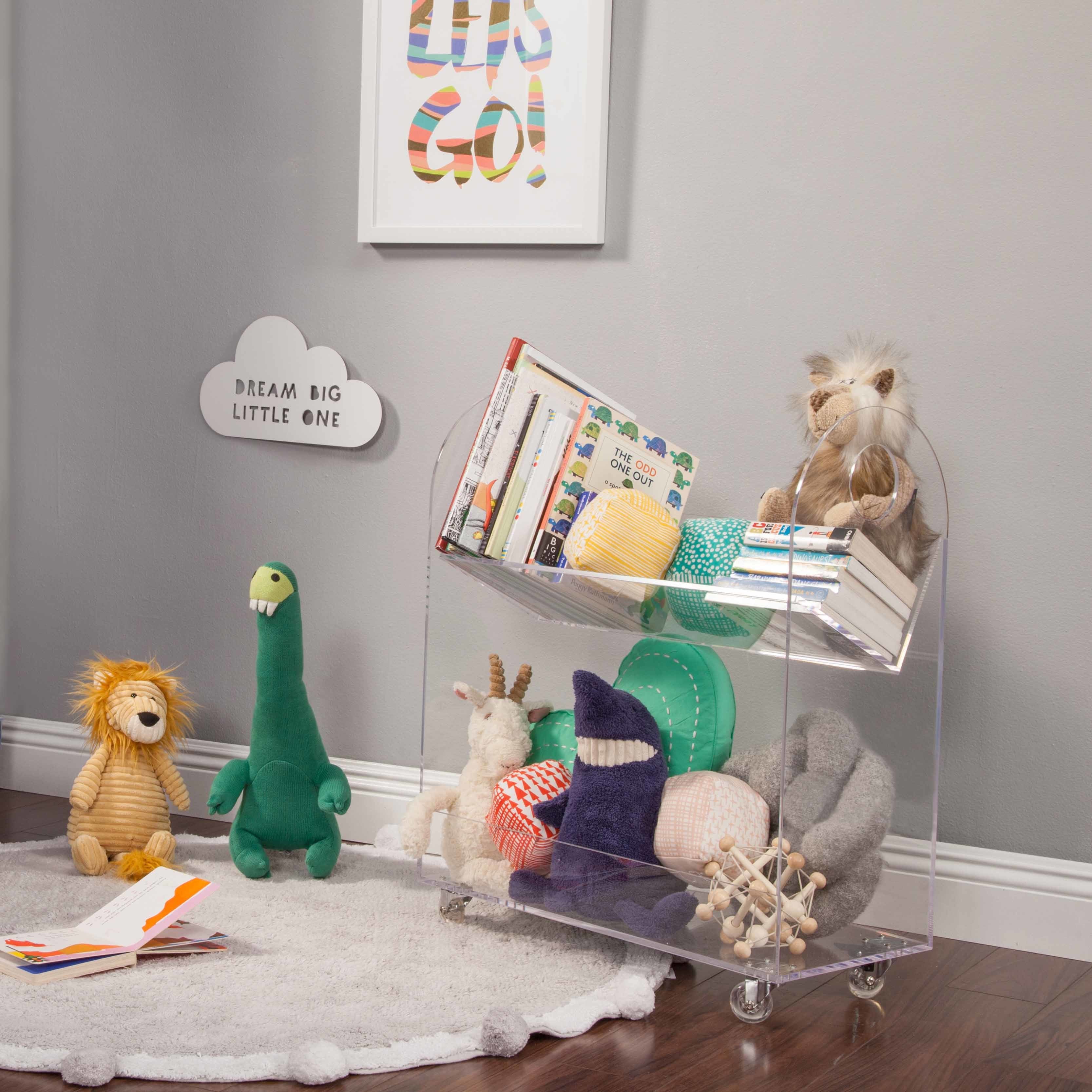 Babyletto Presto Acrylic Bookcase and Cart - Twinkle Twinkle Little One
