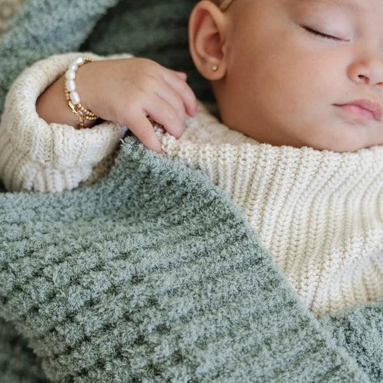 Waffle Knit Receiving Blanket - Twinkle Twinkle Little One